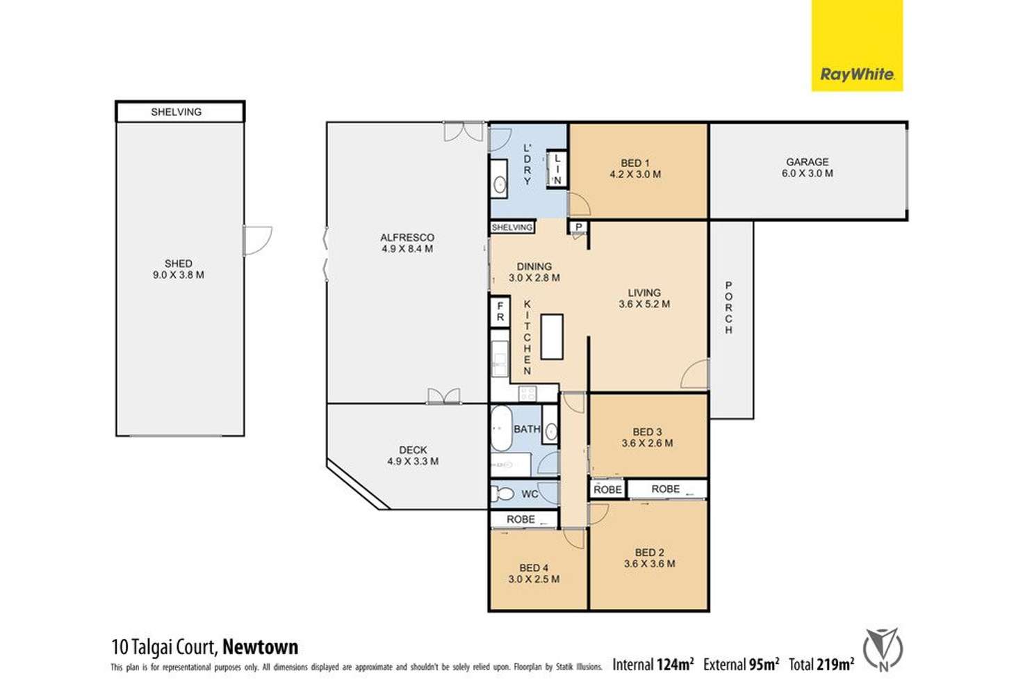 Floorplan of Homely house listing, 10 Talgai Court, Newtown QLD 4350