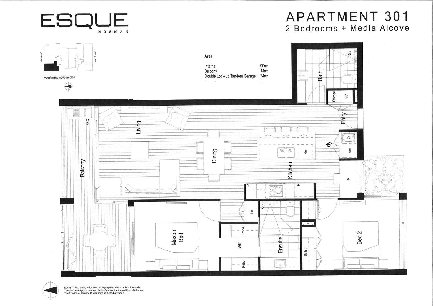 Floorplan of Homely apartment listing, 301/100 Glover Street, Mosman NSW 2088