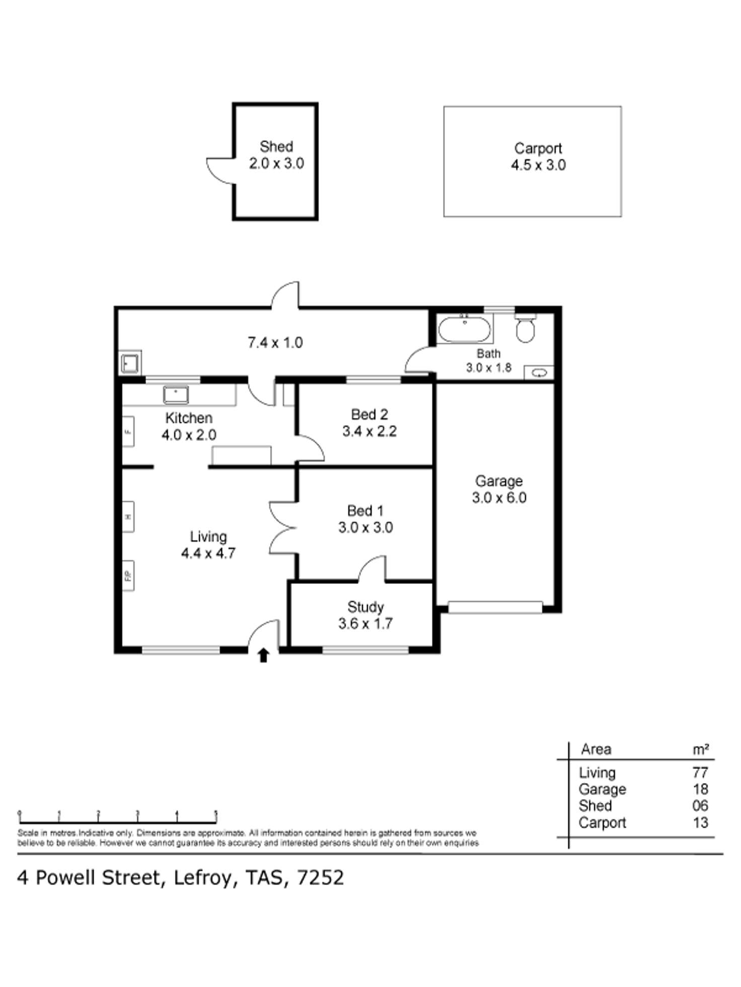 Floorplan of Homely house listing, 4 Powell Street, Lefroy TAS 7252