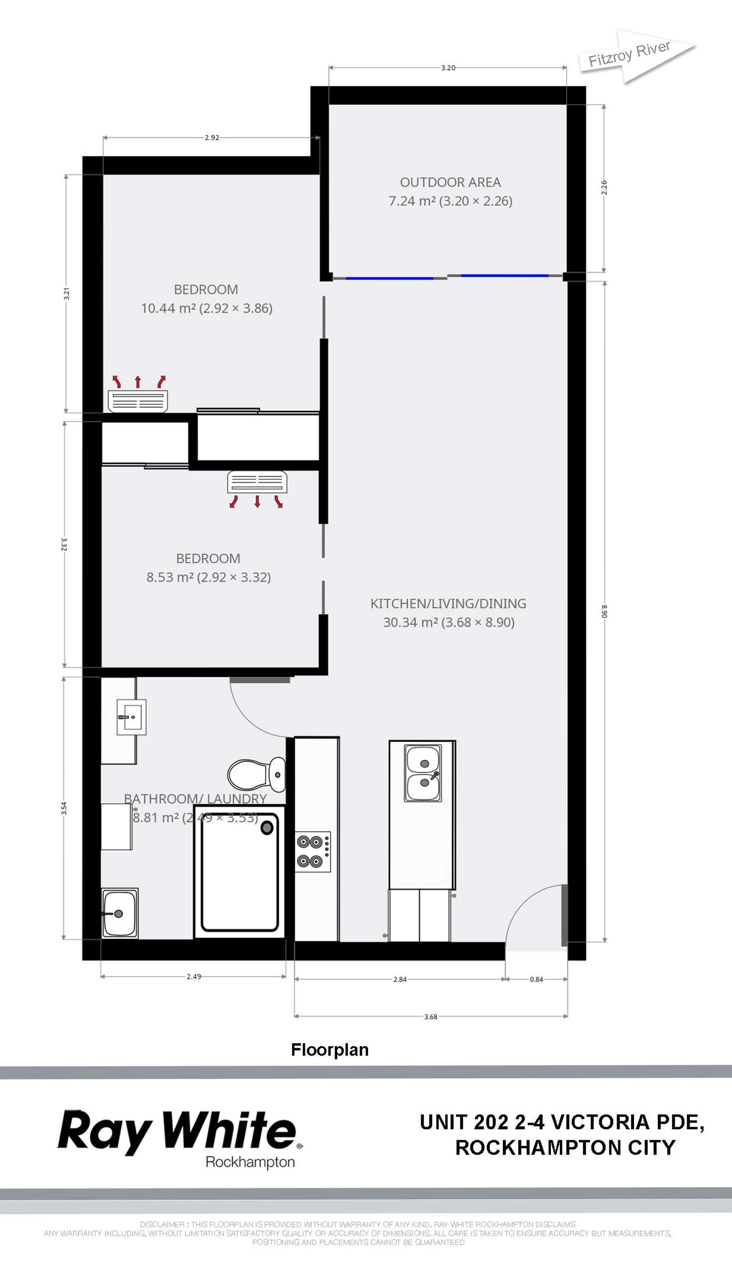 Floorplan of Homely apartment listing, 202/2-4 Victoria Parade, Rockhampton City QLD 4700