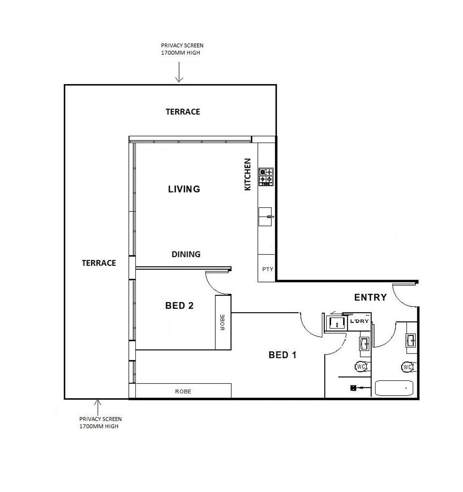 Floorplan of Homely apartment listing, 28/16-20 Warleigh Grove, Brighton VIC 3186