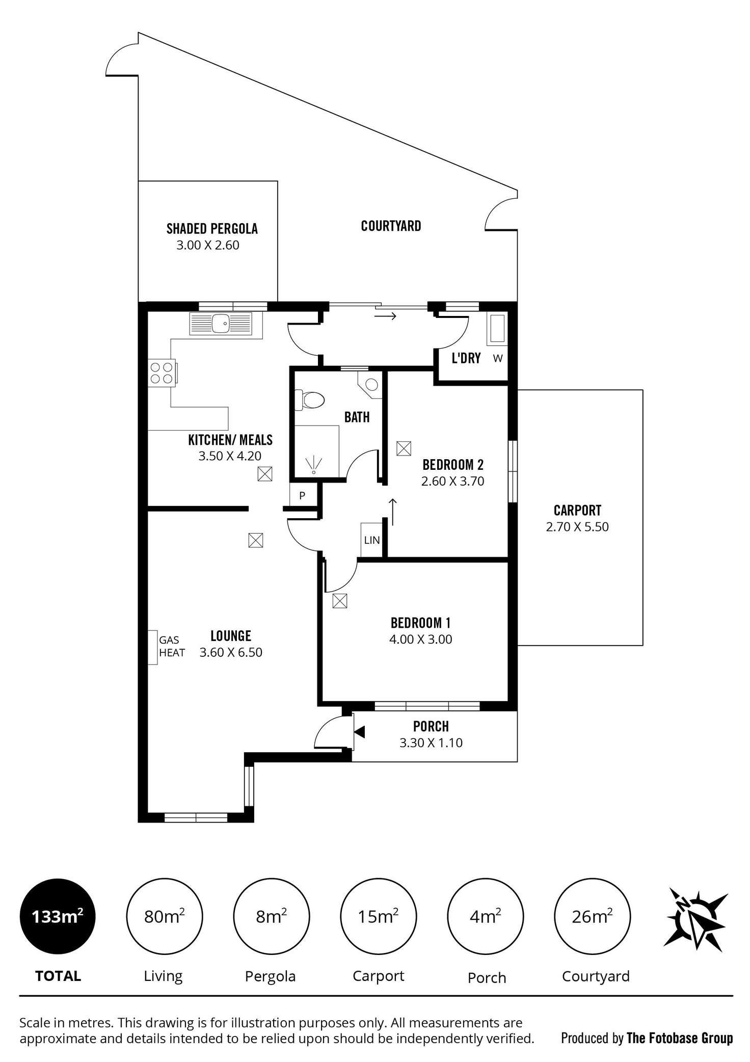 Floorplan of Homely unit listing, 1/26 Marlborough Street, Brighton SA 5048