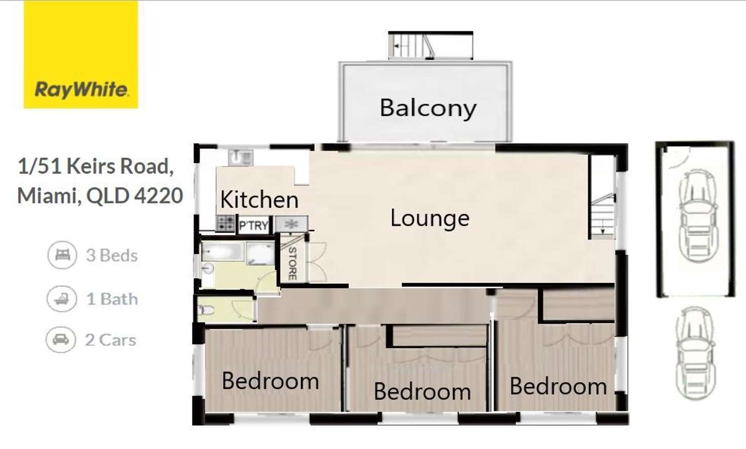 Floorplan of Homely house listing, 1/51 Kiers Road, Miami QLD 4220