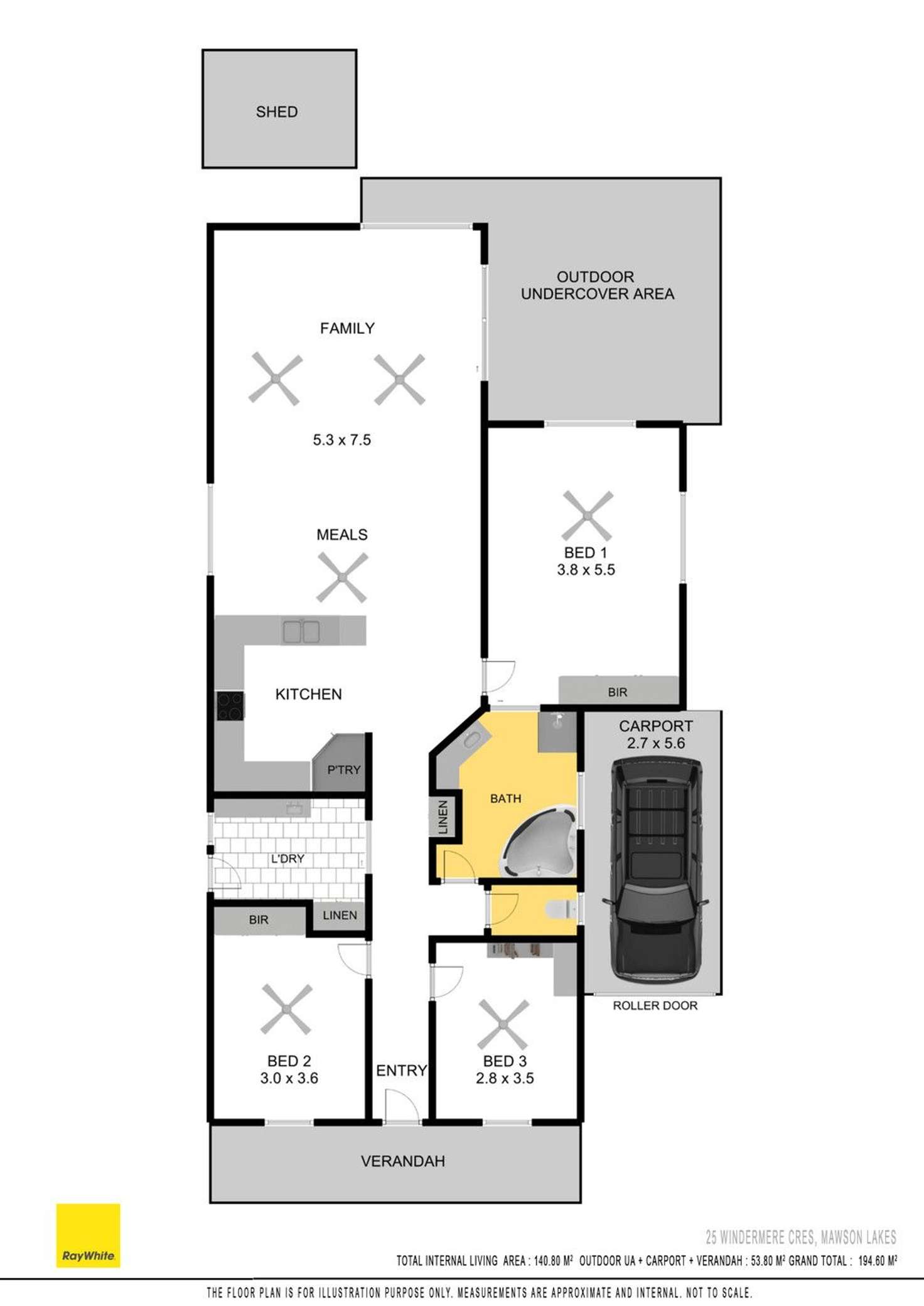 Floorplan of Homely house listing, 25 Windermere Crescent, Mawson Lakes SA 5095