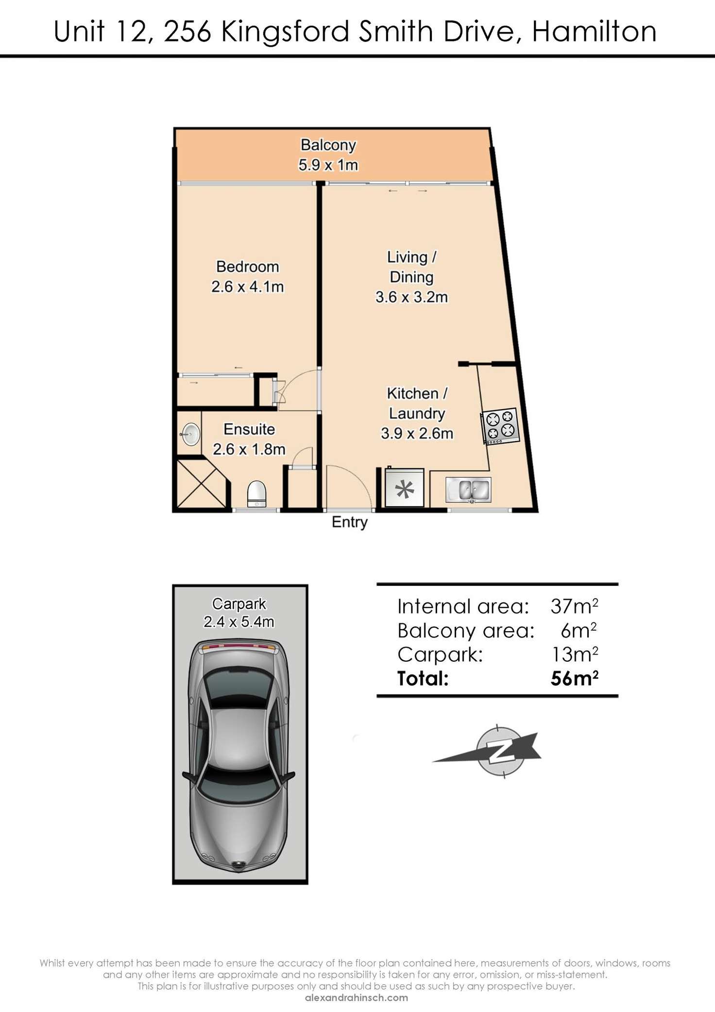 Floorplan of Homely unit listing, 12/256 Kingsford Smith Drive, Hamilton QLD 4007
