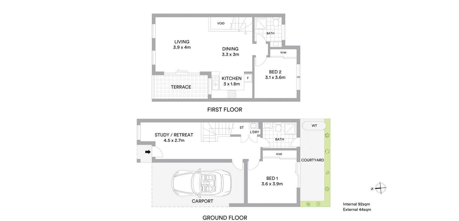 Floorplan of Homely townhouse listing, 3/94 McBryde Street, Fawkner VIC 3060