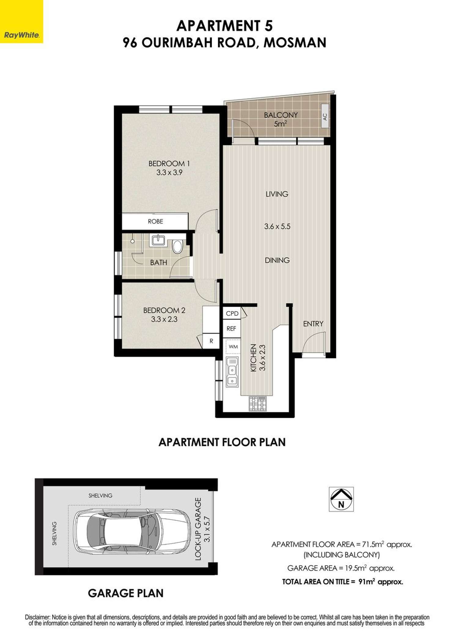 Floorplan of Homely apartment listing, 5/96 Ourimbah Road, Mosman NSW 2088