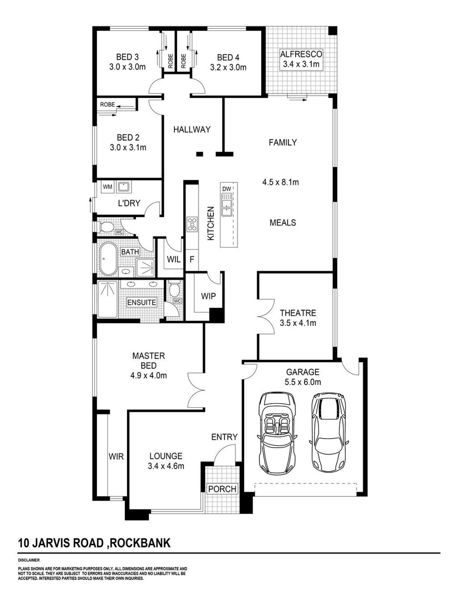 Floorplan of Homely house listing, 10 Jarvis Road, Aintree VIC 3336