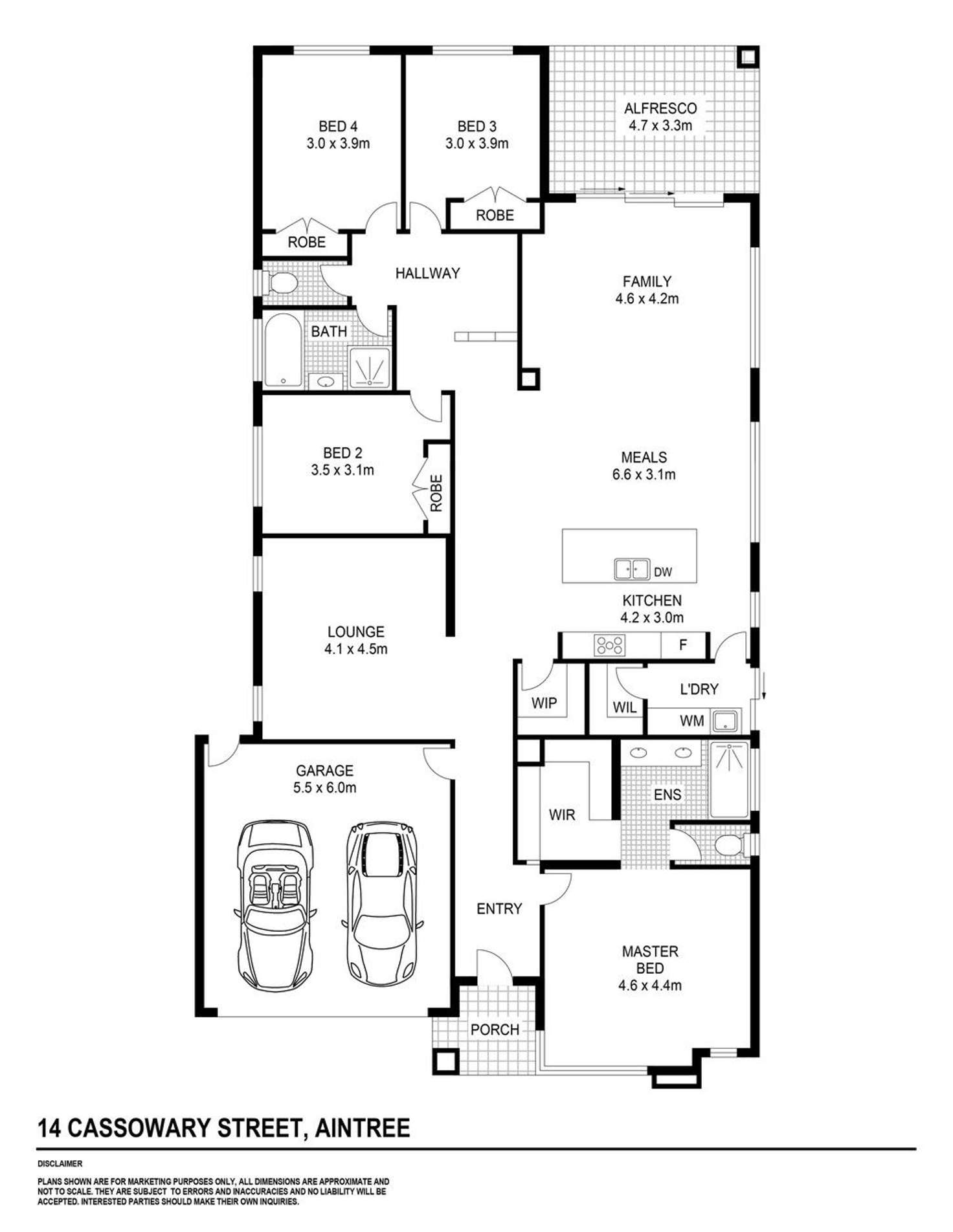 Floorplan of Homely house listing, 14 Cassowary Street, Aintree VIC 3336