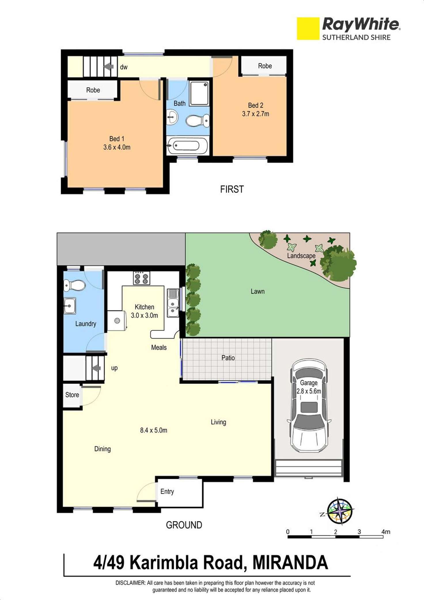 Floorplan of Homely townhouse listing, 4/49 Karimbla Road, Miranda NSW 2228