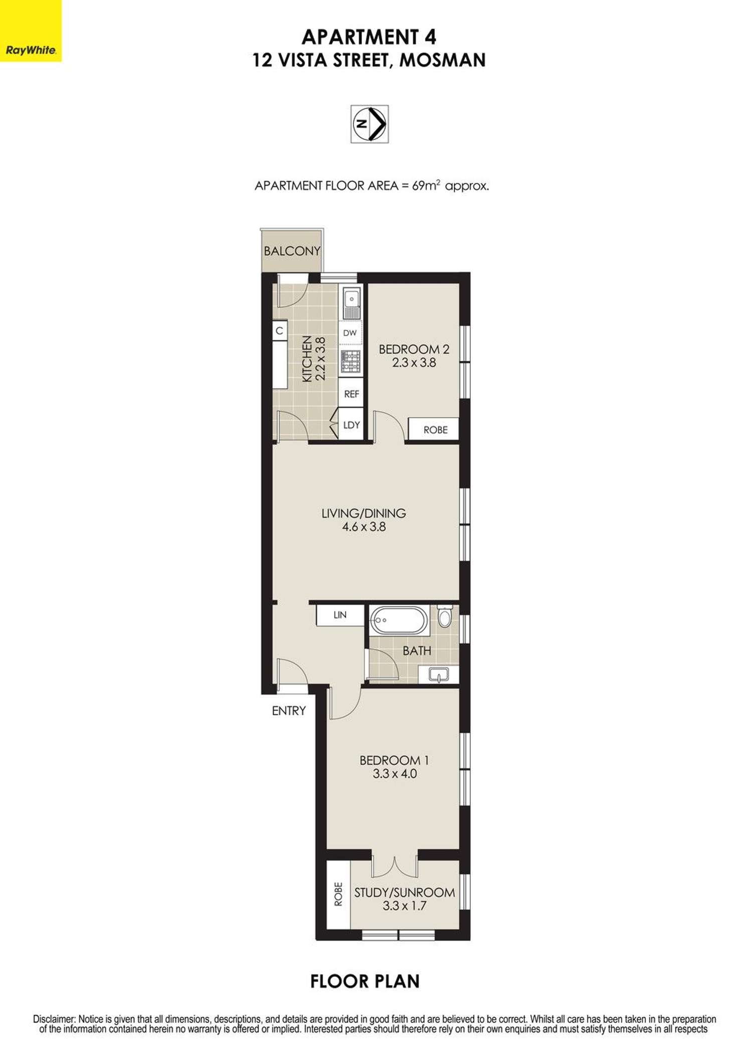 Floorplan of Homely apartment listing, 4/12 Vista Street, Mosman NSW 2088