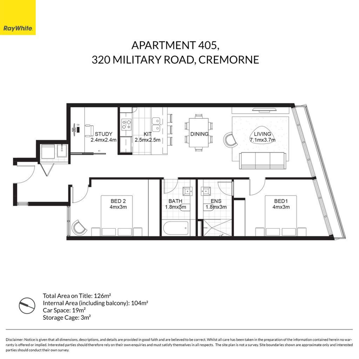 Floorplan of Homely apartment listing, 405/320 Military Road, Cremorne NSW 2090