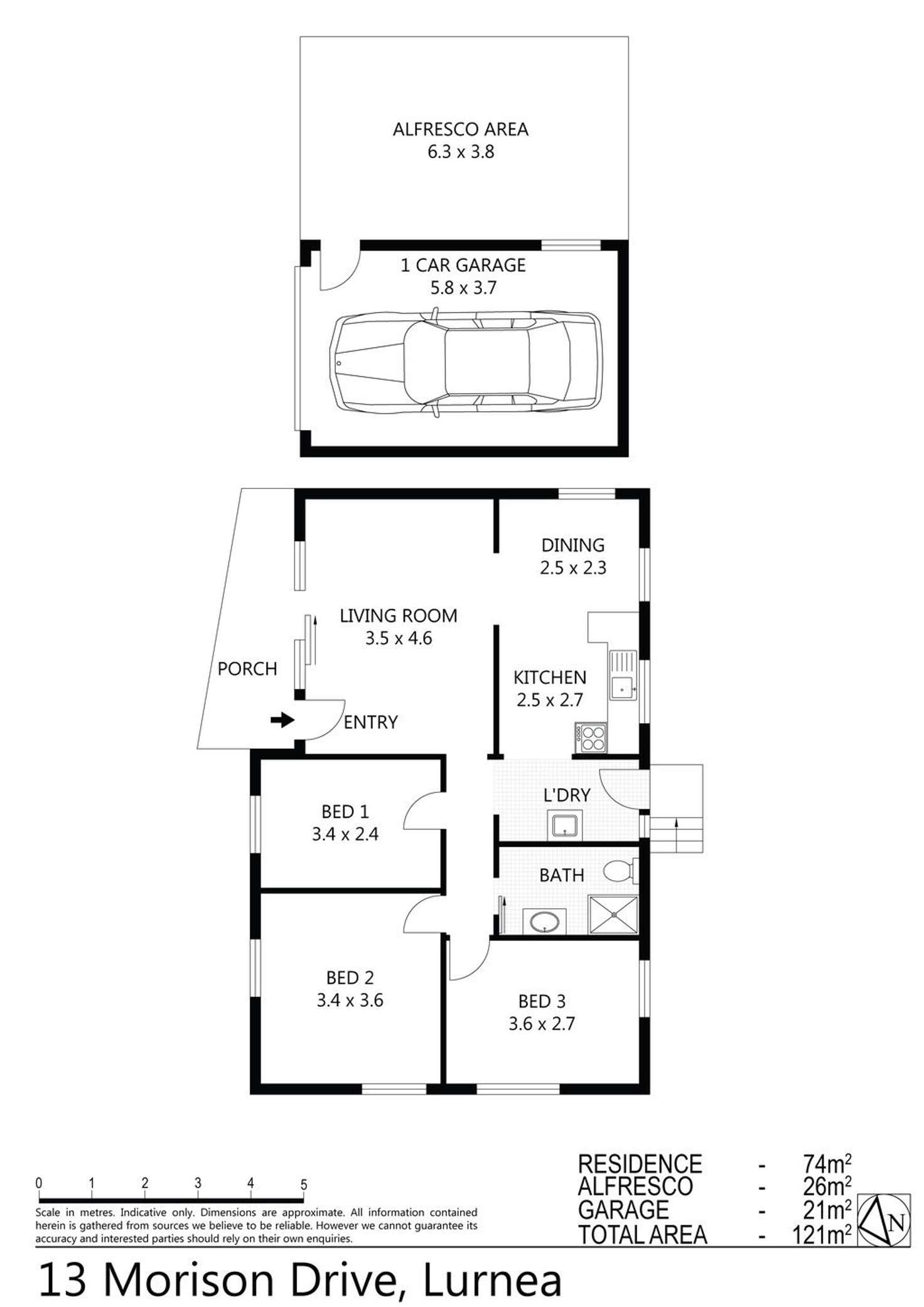 Floorplan of Homely house listing, 13 Morison Drive, Lurnea NSW 2170