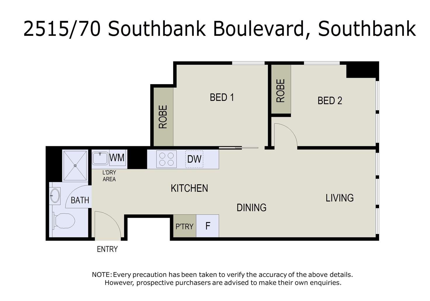 Floorplan of Homely apartment listing, 2515/70 Southbank Boulevard, Southbank VIC 3006