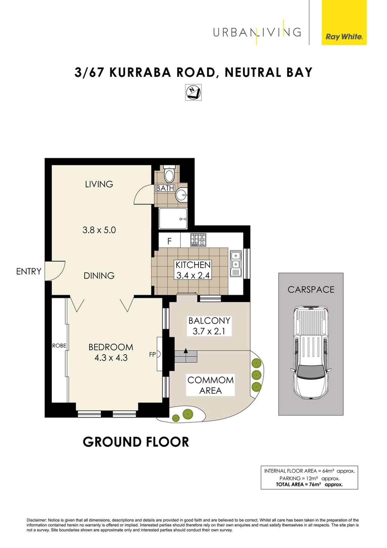 Floorplan of Homely apartment listing, 3/67 Kurraba Road, Neutral Bay NSW 2089
