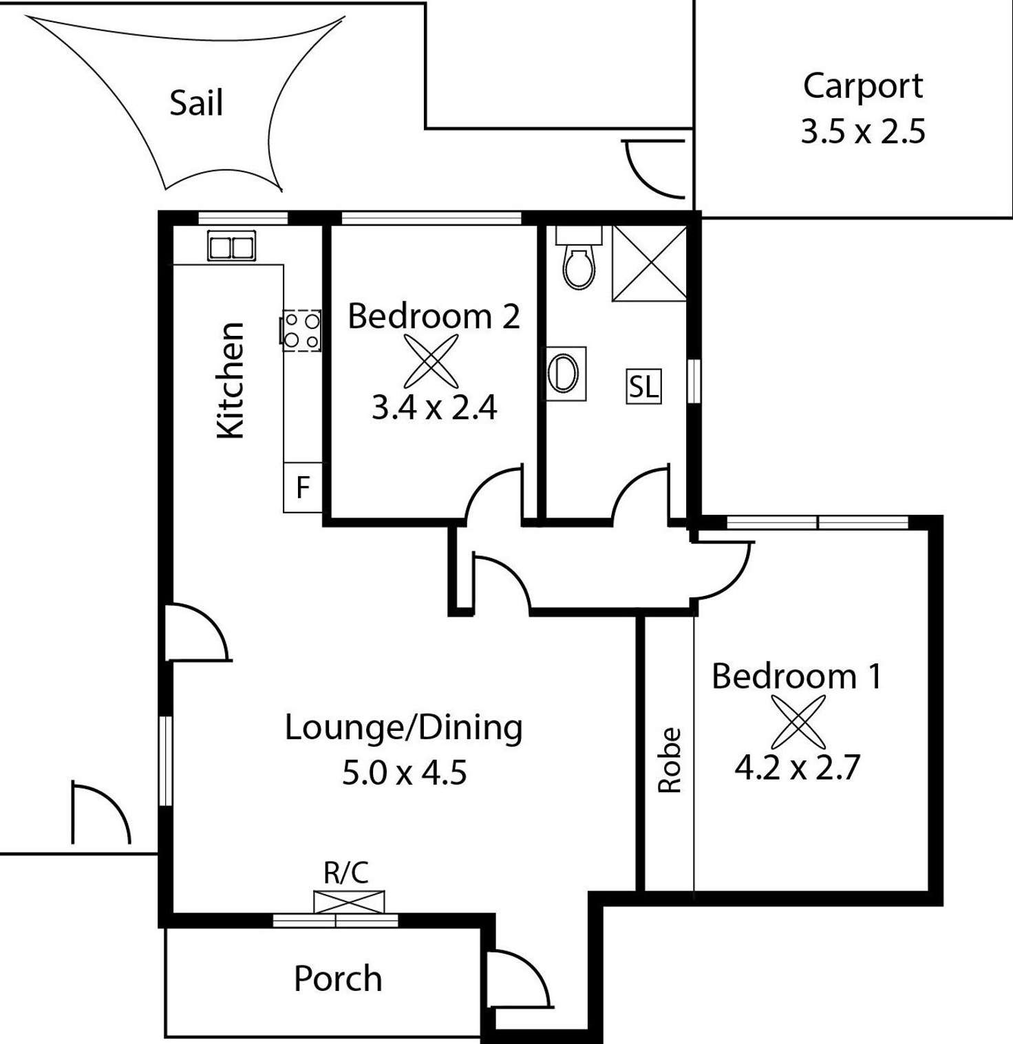 Floorplan of Homely unit listing, 5/36 Military Road, West Beach SA 5024