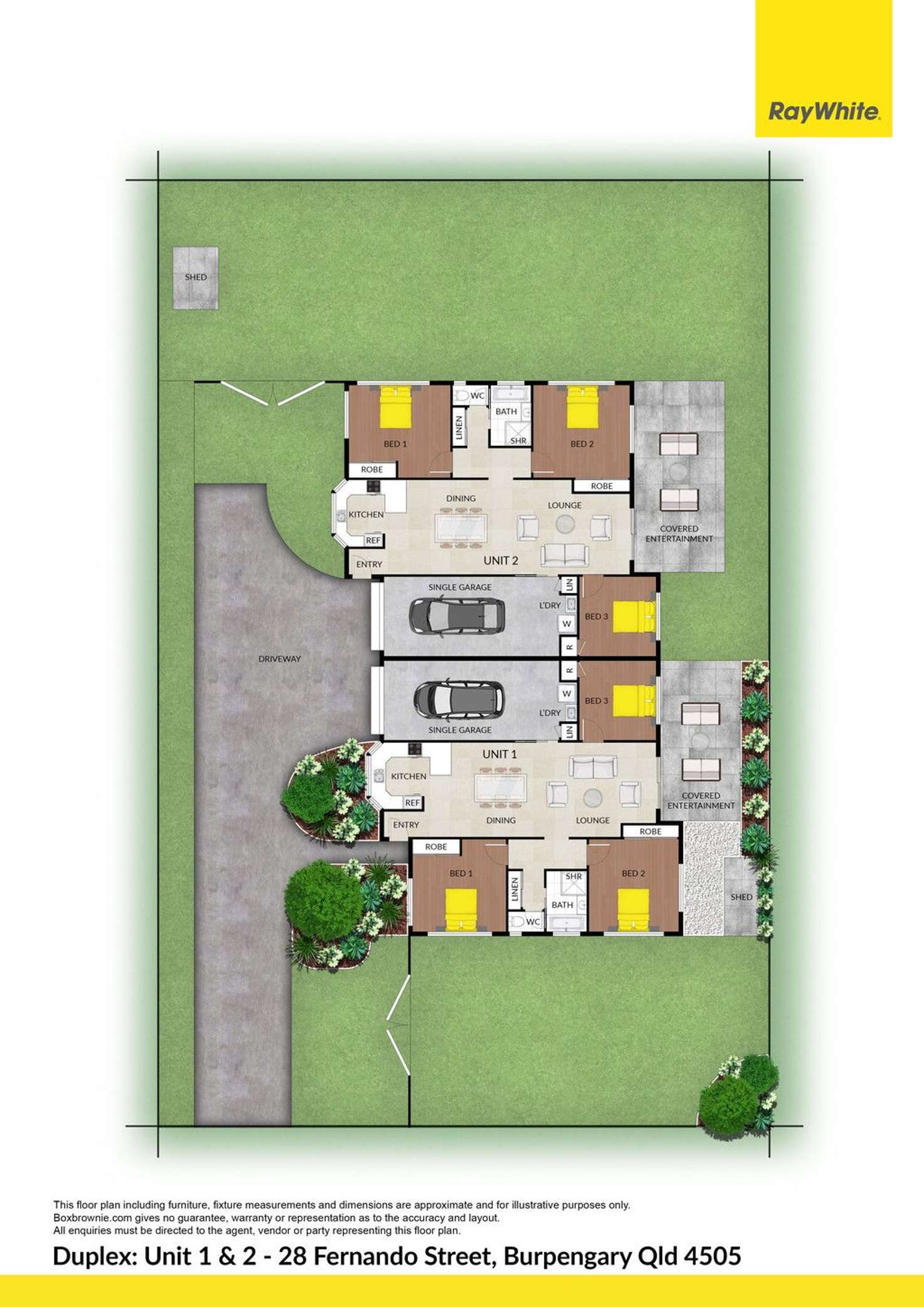 Floorplan of Homely semiDetached listing, 1 & 2/28 Fernando Street, Burpengary QLD 4505