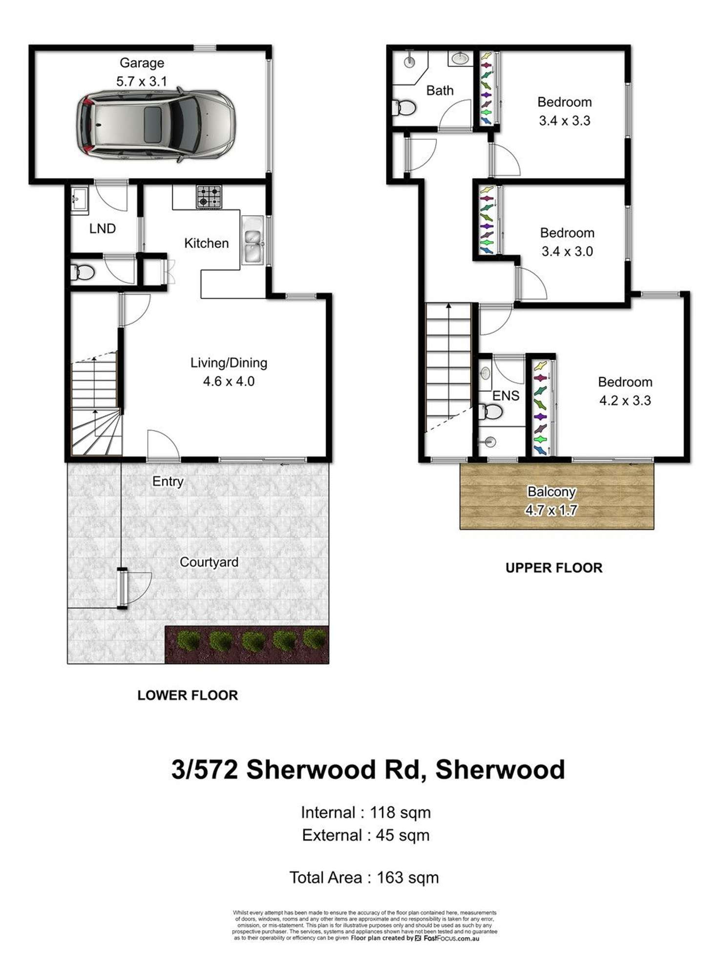 Floorplan of Homely townhouse listing, 3/572 Sherwood Road, Sherwood QLD 4075