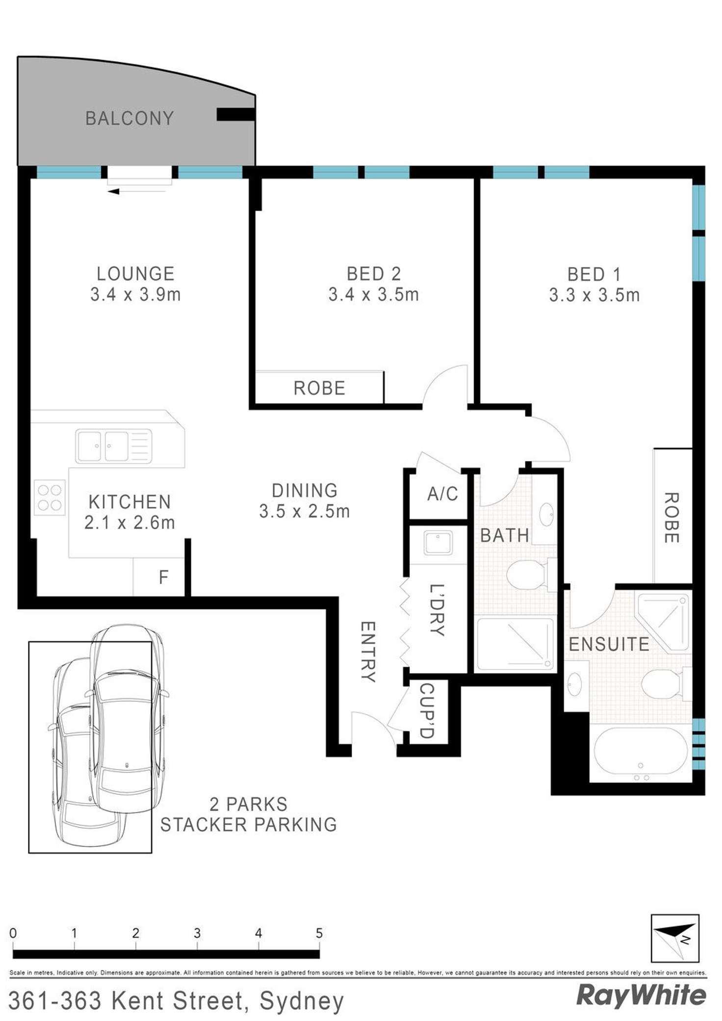 Floorplan of Homely apartment listing, 102/361-363 Kent Street, Sydney NSW 2000