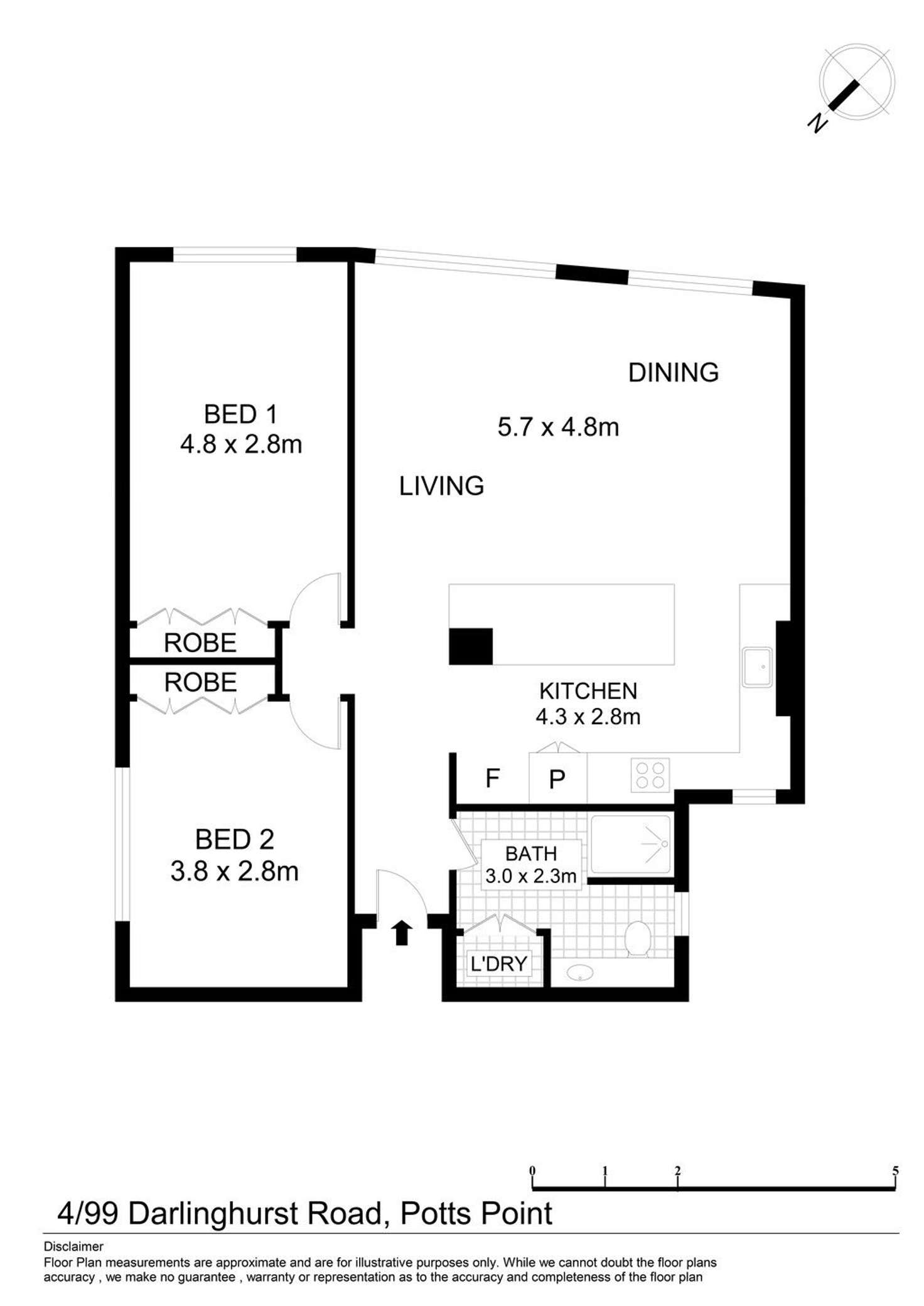 Floorplan of Homely apartment listing, 4/99 Darlinghurst Road, Potts Point NSW 2011