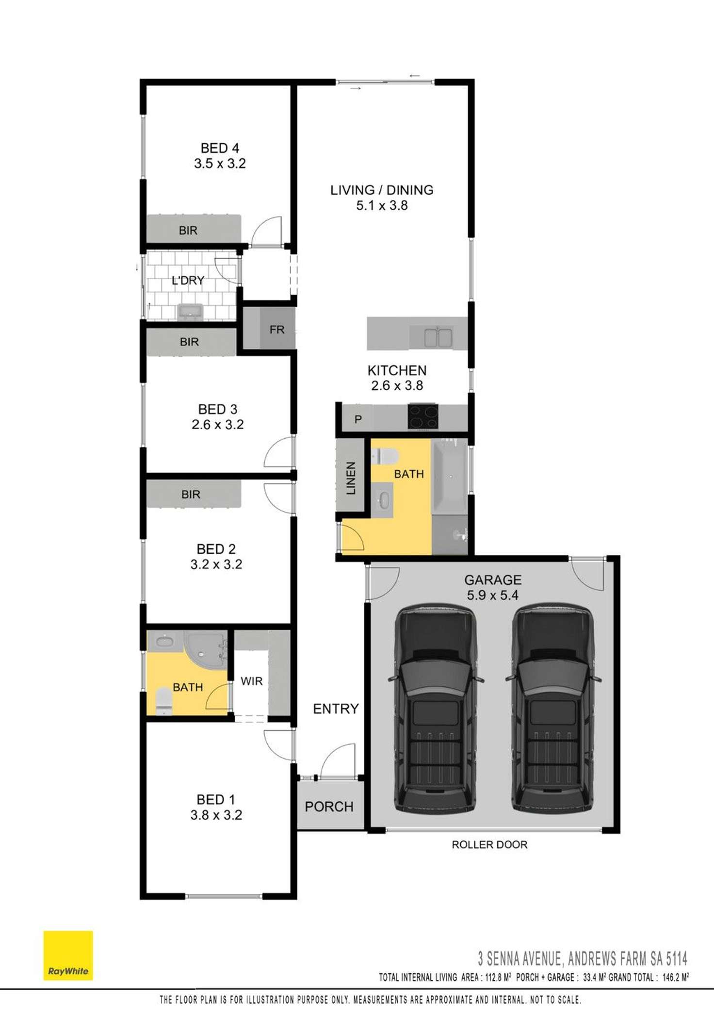 Floorplan of Homely house listing, 3 Senna Avenue, Andrews Farm SA 5114