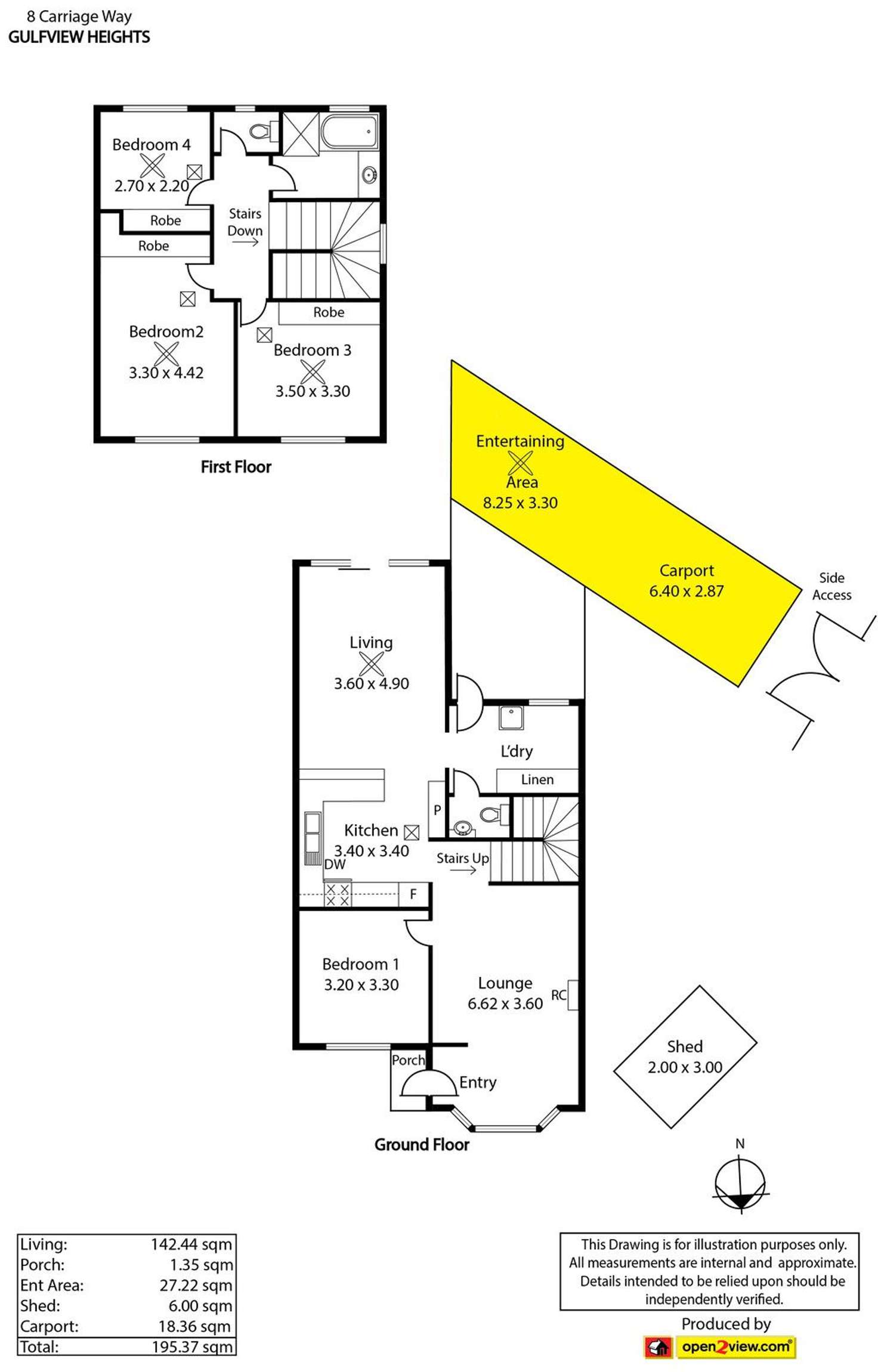 Floorplan of Homely house listing, 8 Carriage Way, Gulfview Heights SA 5096