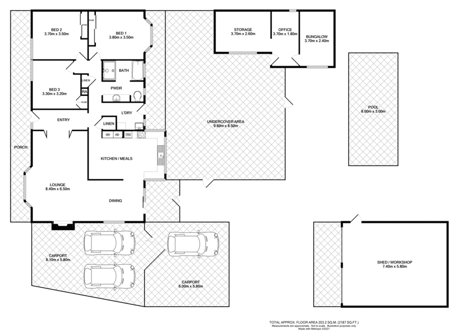 Floorplan of Homely house listing, 3 Johnson Court, Howlong NSW 2643