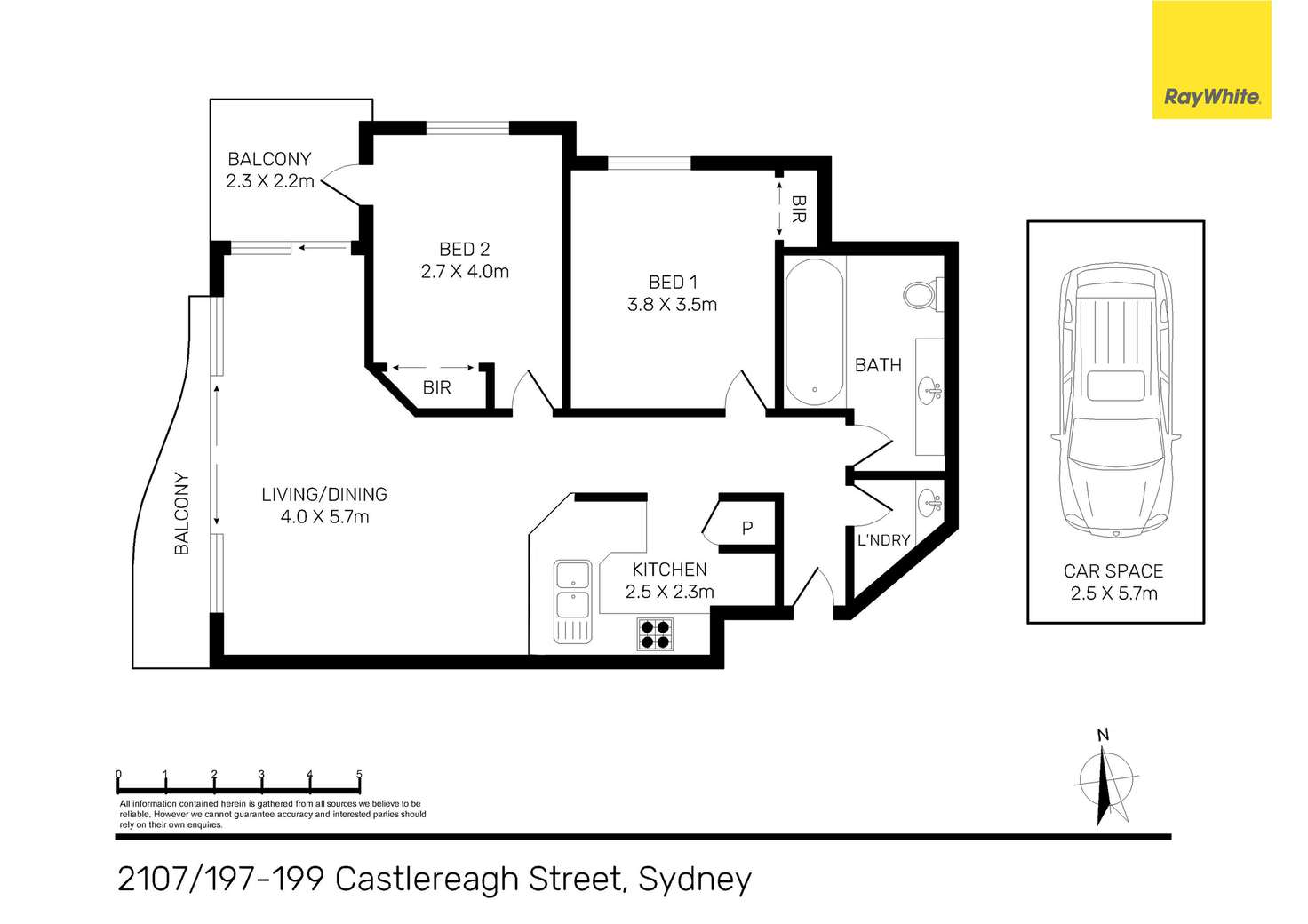 Floorplan of Homely apartment listing, 2107/199 Castlereagh Street, Sydney NSW 2000