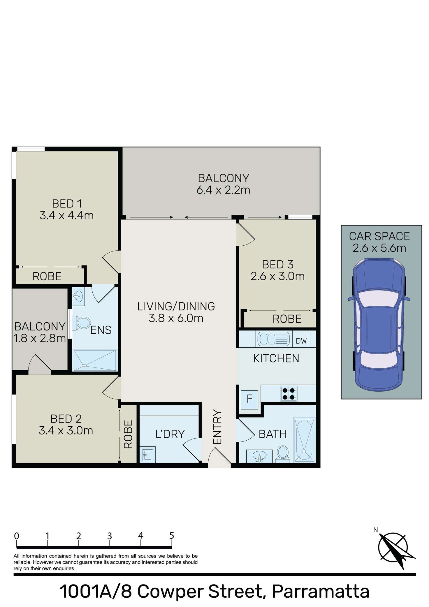 Floorplan of Homely apartment listing, 1001A/8 Cowper Street, Parramatta NSW 2150