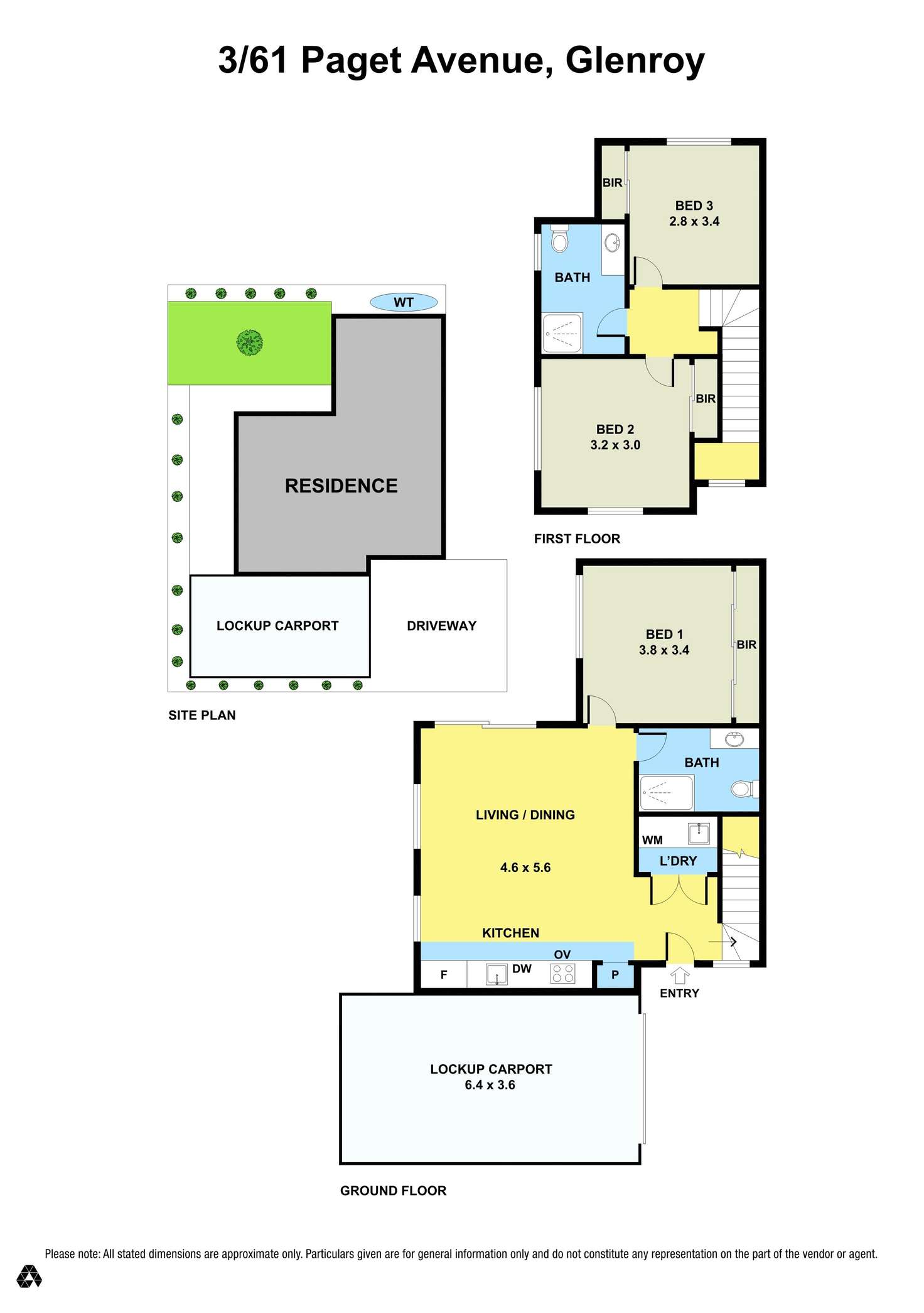 Floorplan of Homely townhouse listing, 3/61 Paget Avenue, Glenroy VIC 3046