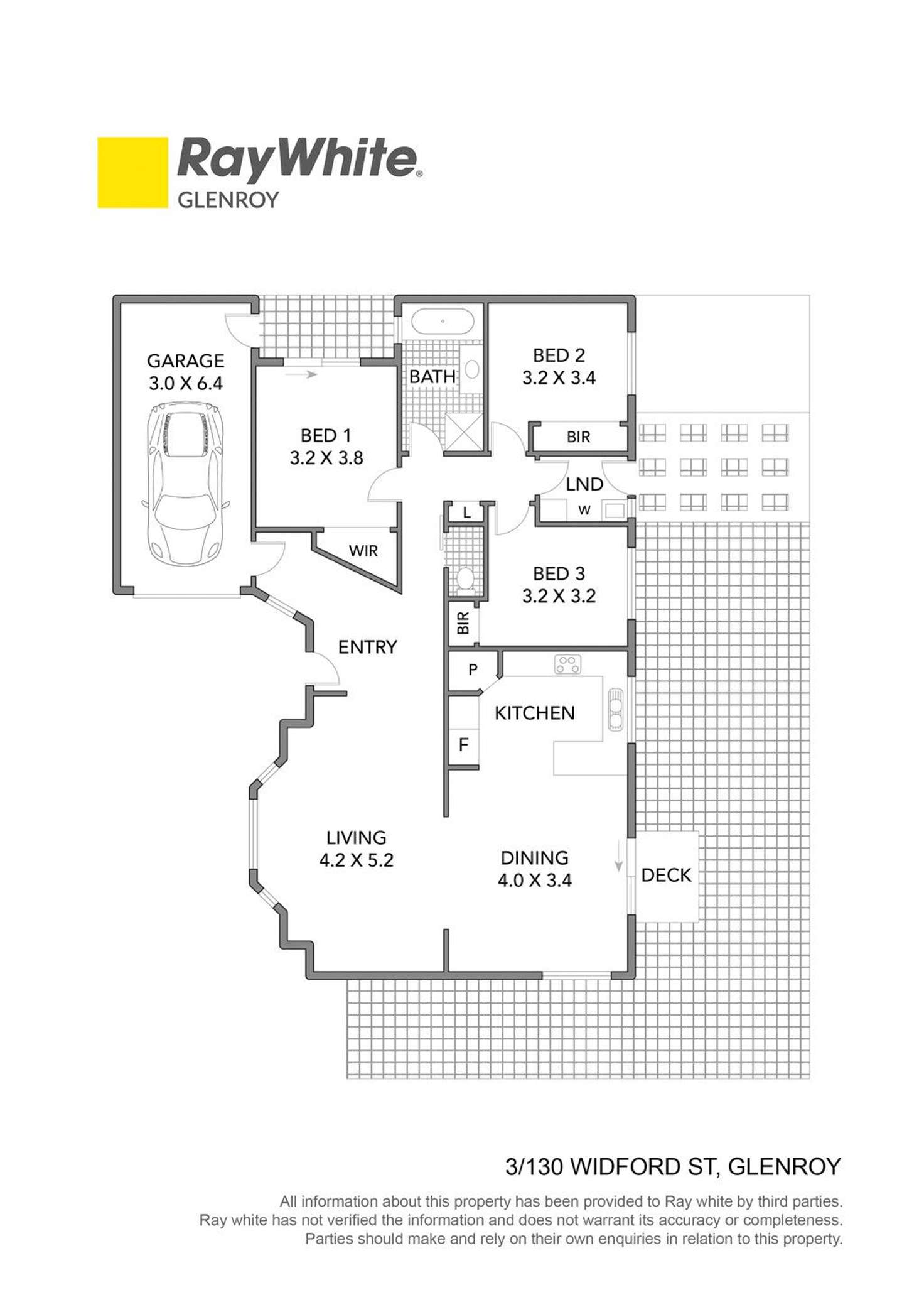 Floorplan of Homely unit listing, 3/130 Widford Street, Glenroy VIC 3046