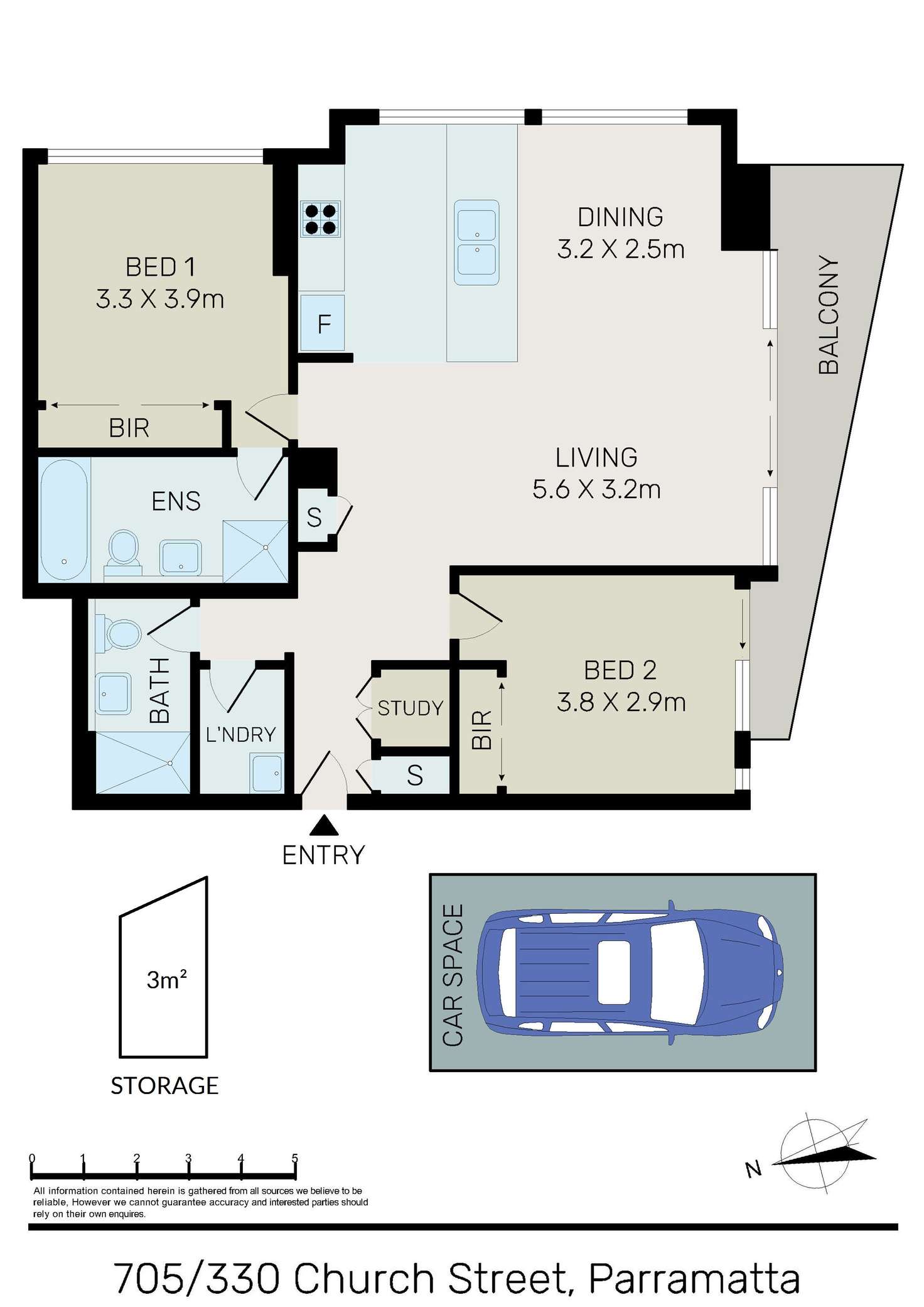 Floorplan of Homely apartment listing, 705/330 Church Street, Parramatta NSW 2150