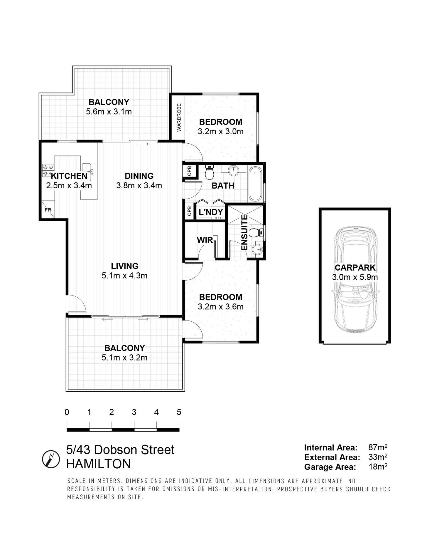 Floorplan of Homely apartment listing, 5/43 Dobson Street, Ascot QLD 4007