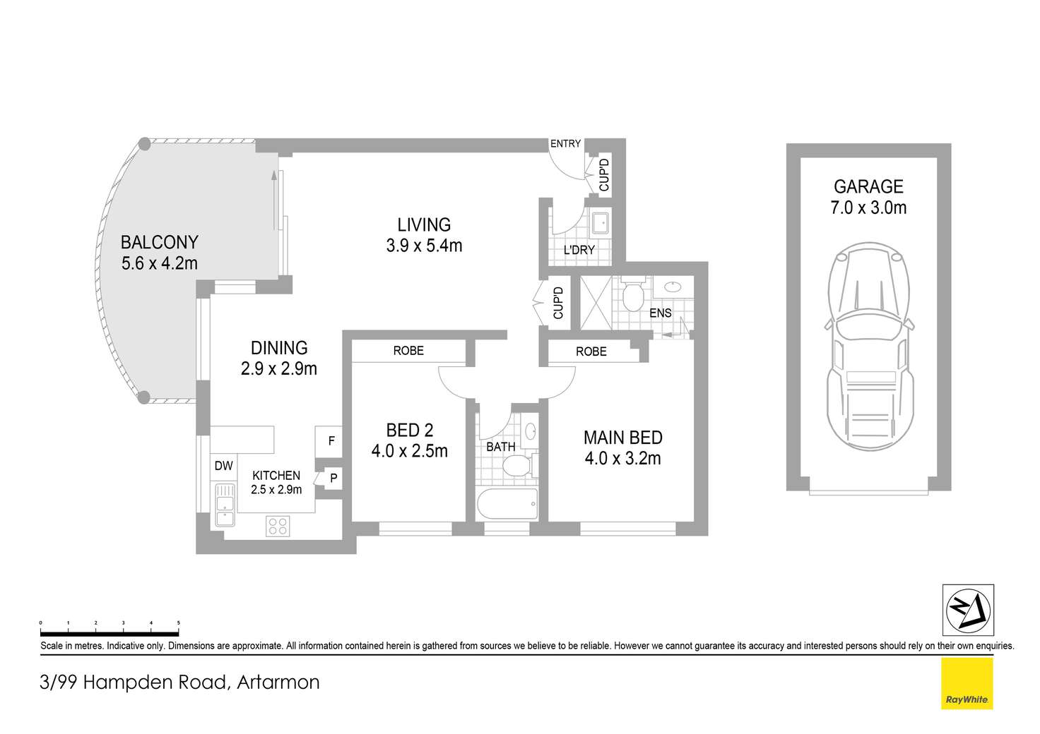 Floorplan of Homely apartment listing, 3/99 Hampden Road, Artarmon NSW 2064