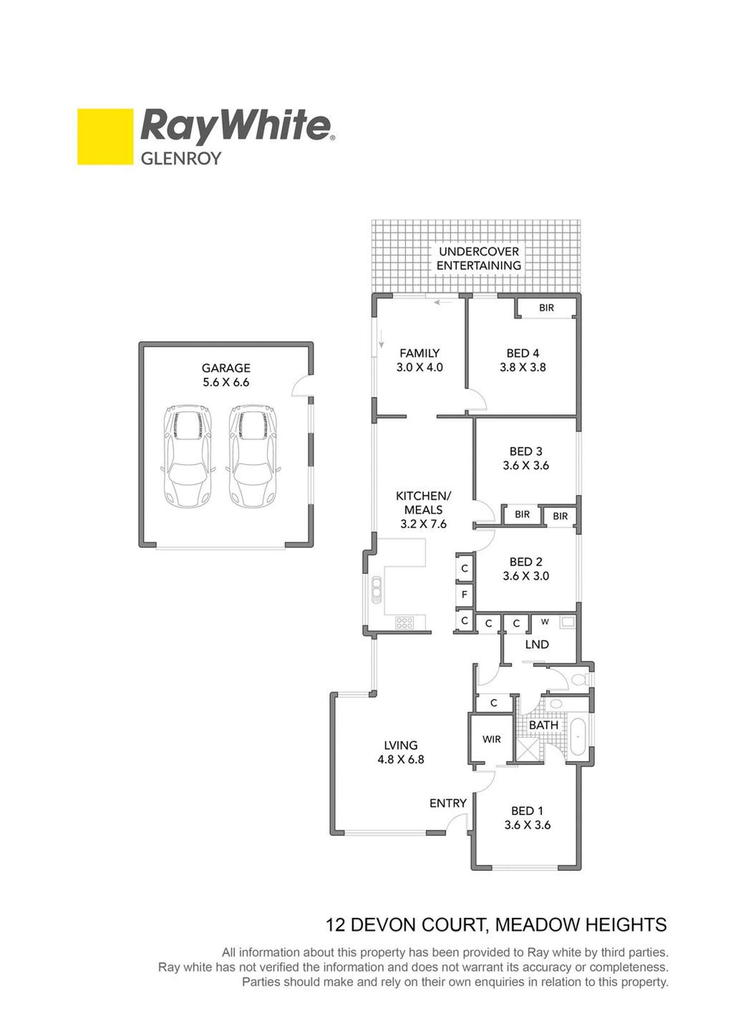 Floorplan of Homely house listing, 12 Devon Court, Meadow Heights VIC 3048