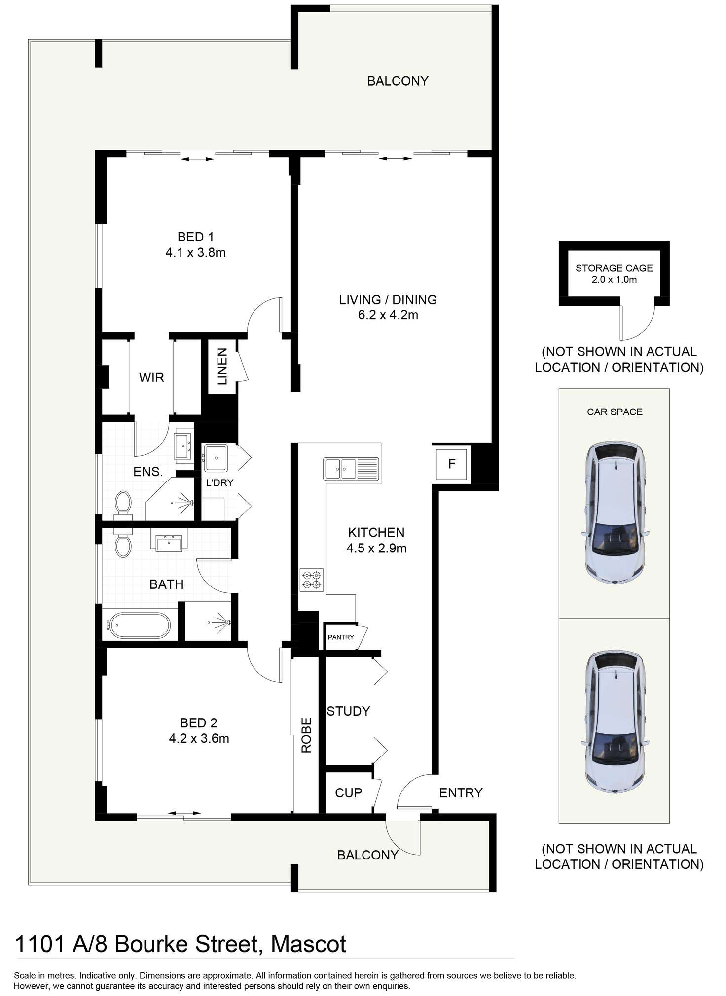 Floorplan of Homely unit listing, 1101A/8 Bourke Street, Mascot NSW 2020