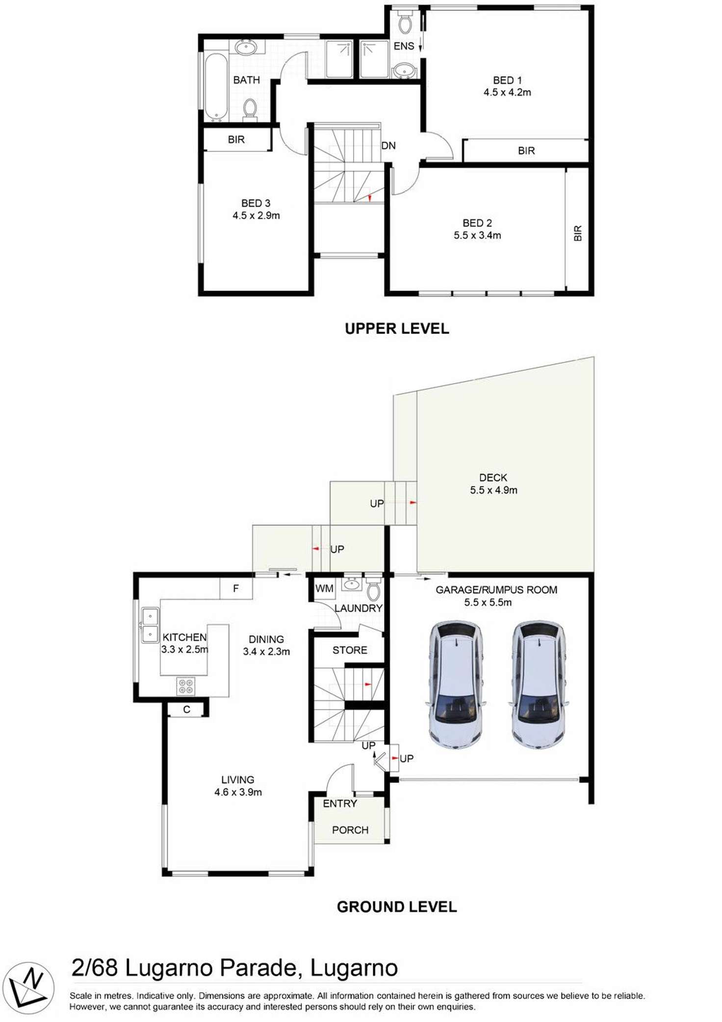 Floorplan of Homely townhouse listing, 2/68 Lugarno Parade, Lugarno NSW 2210