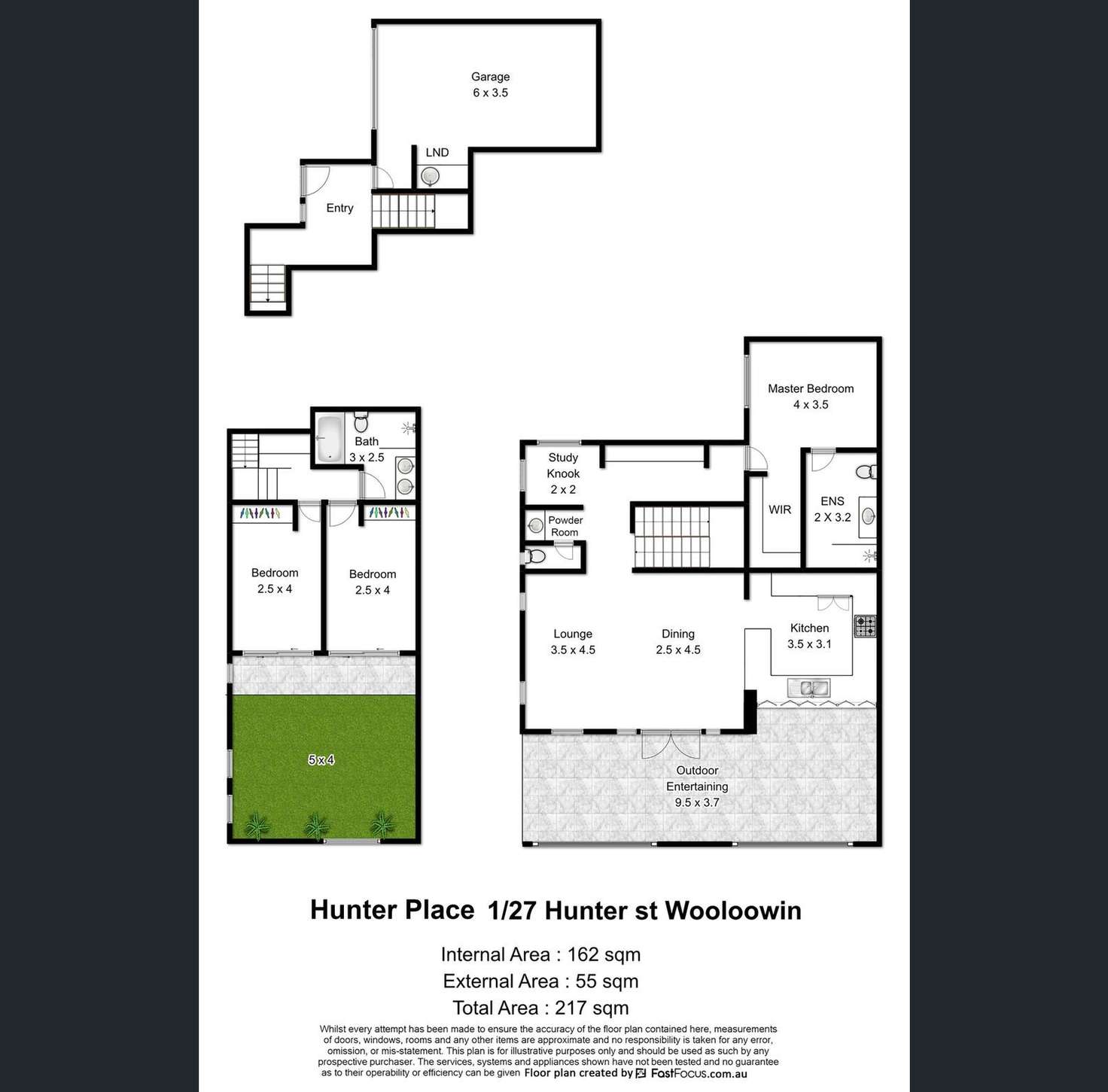 Floorplan of Homely townhouse listing, 1/27 Hunter Street, Wooloowin QLD 4030