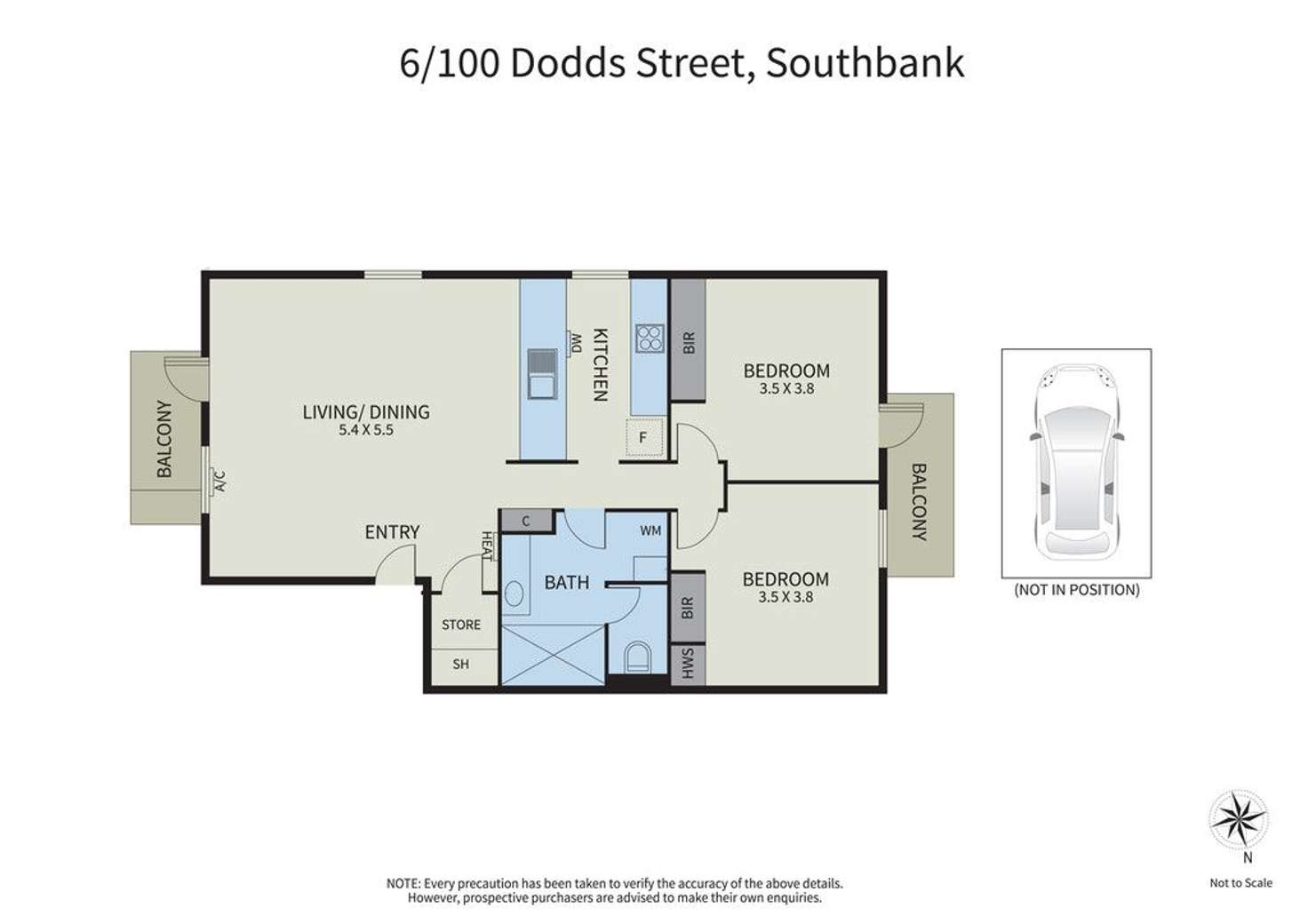 Floorplan of Homely apartment listing, 6/100 Dodds Street, Southbank VIC 3006