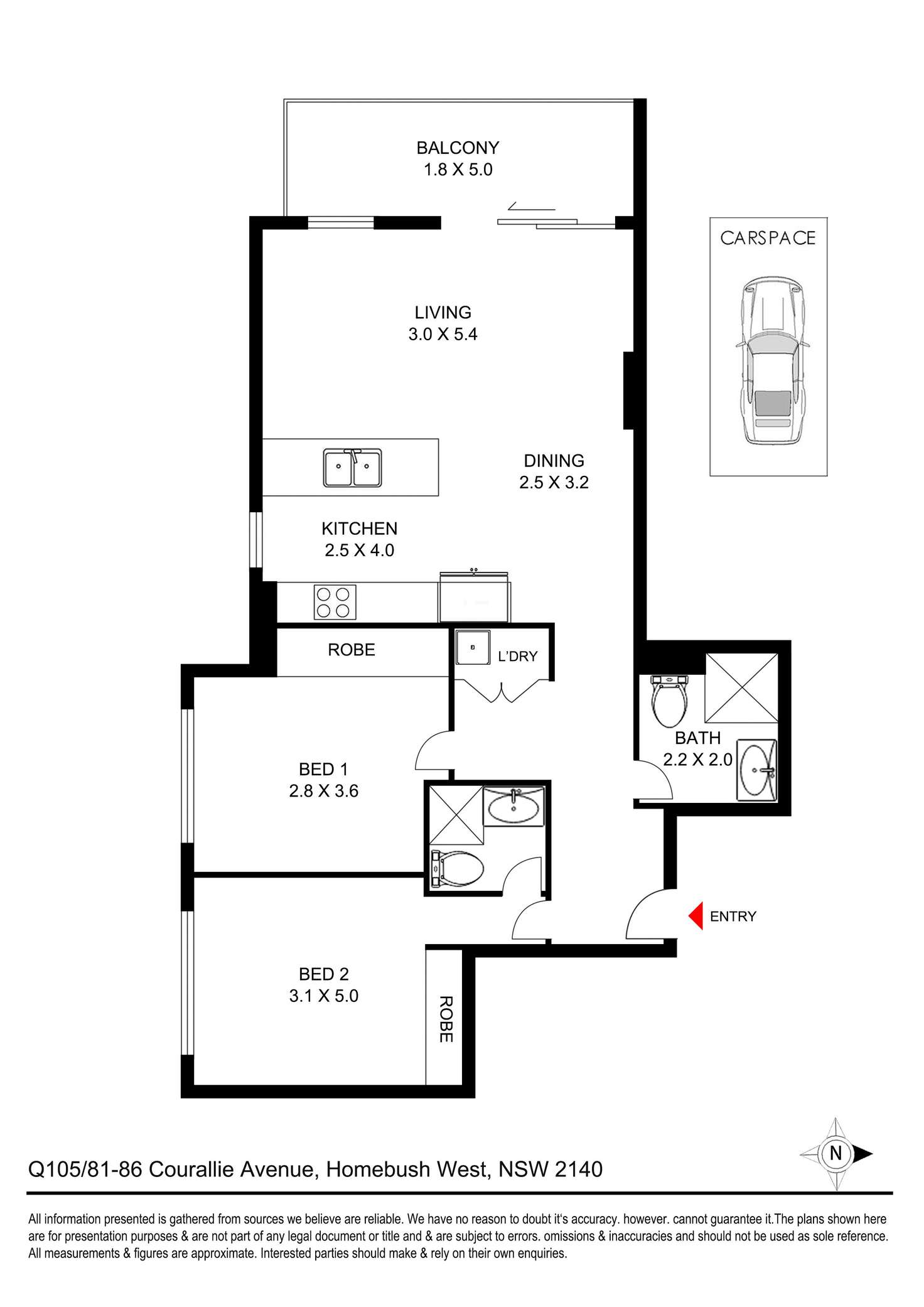 Floorplan of Homely apartment listing, 105Q/81 Courallie Avenue, Homebush West NSW 2140