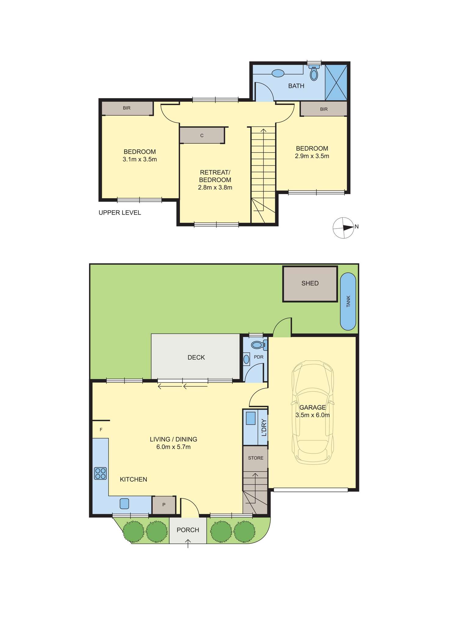 Floorplan of Homely townhouse listing, 2/35 Bindi Street, Glenroy VIC 3046