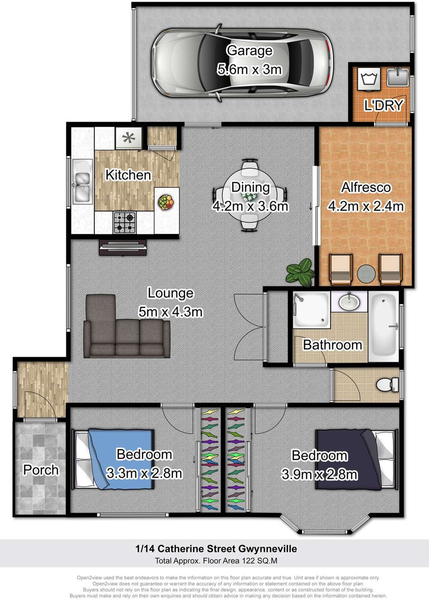 Floorplan of Homely villa listing, 1/14 Catherine Street, Gwynneville NSW 2500