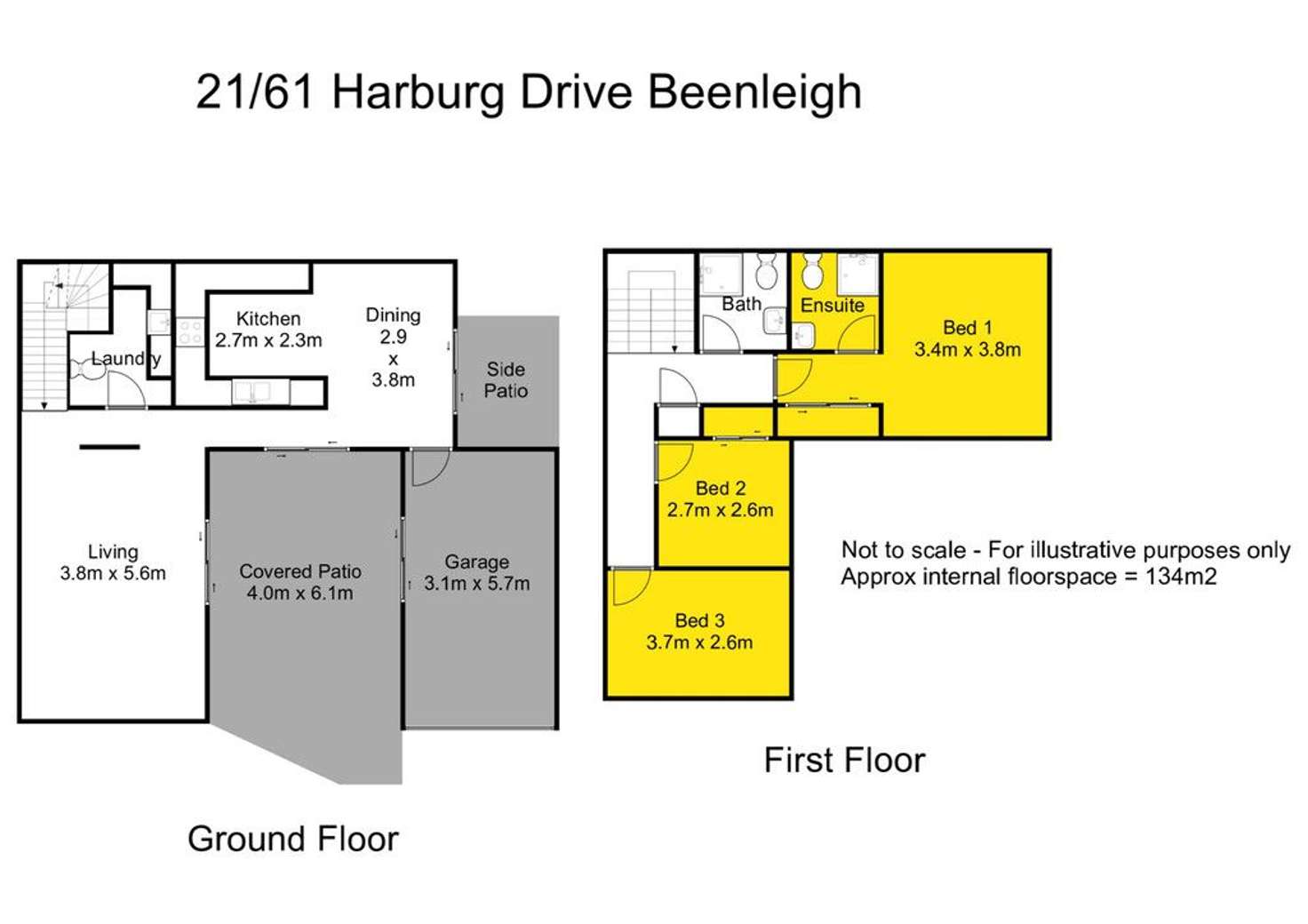 Floorplan of Homely townhouse listing, 21/61 Harburg Drive, Beenleigh QLD 4207