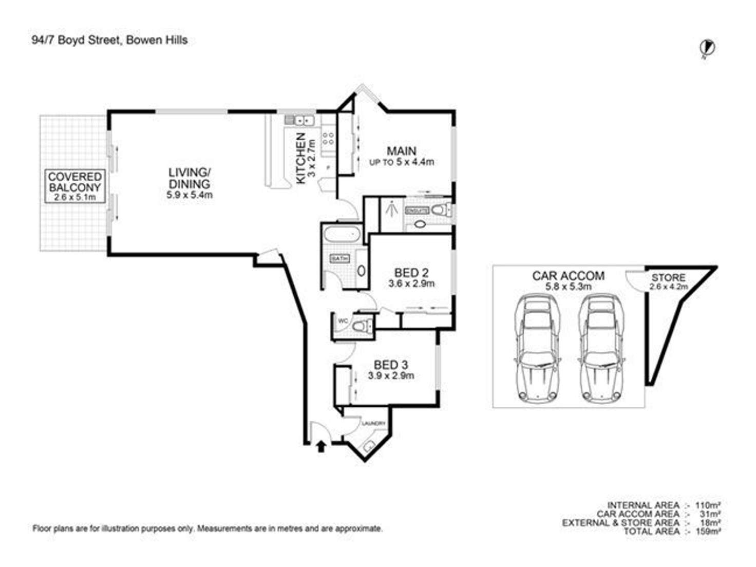 Floorplan of Homely apartment listing, 94/7 Boyd Street, Bowen Hills QLD 4006