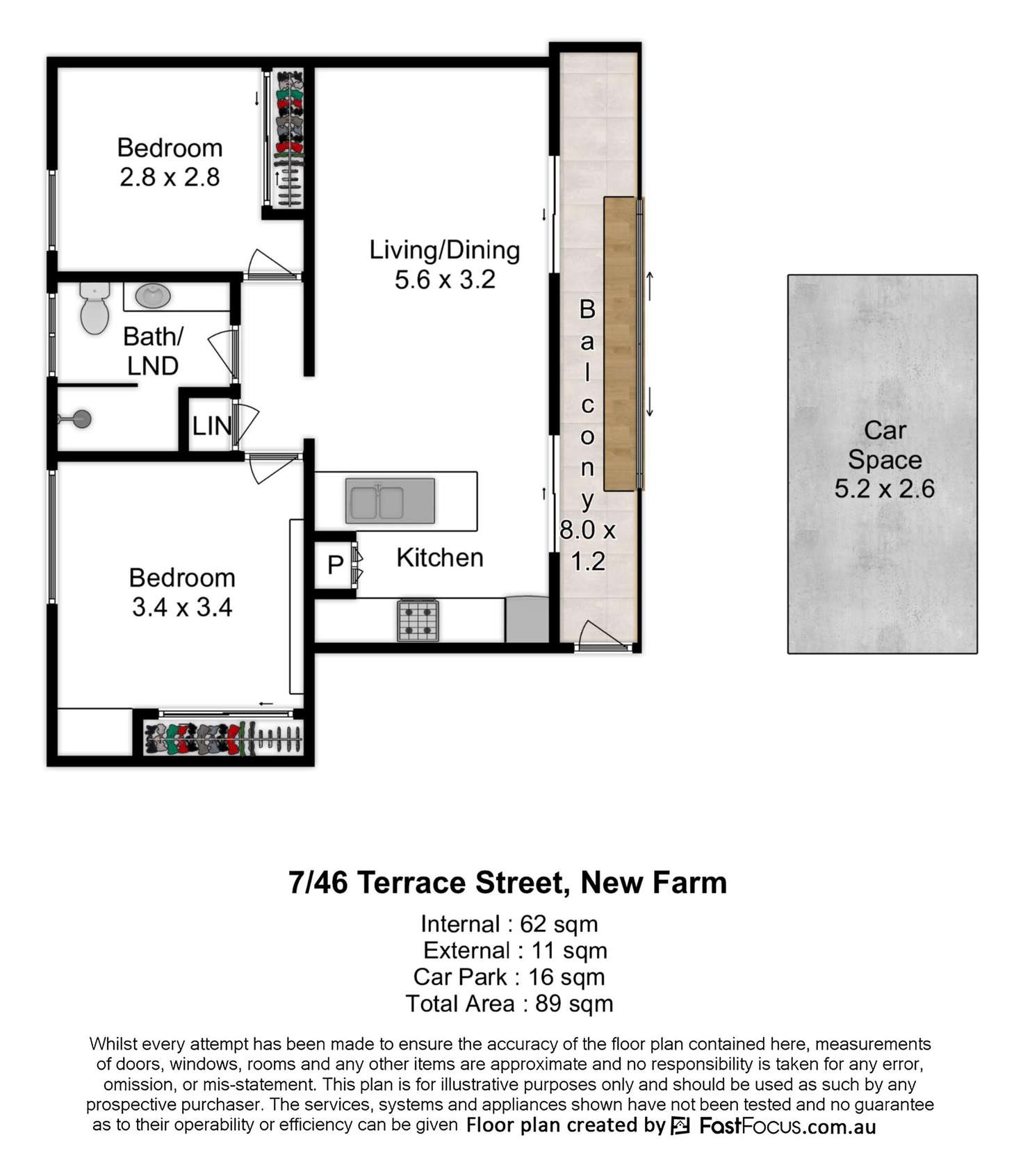 Floorplan of Homely apartment listing, 7/46 Terrace Street, New Farm QLD 4005