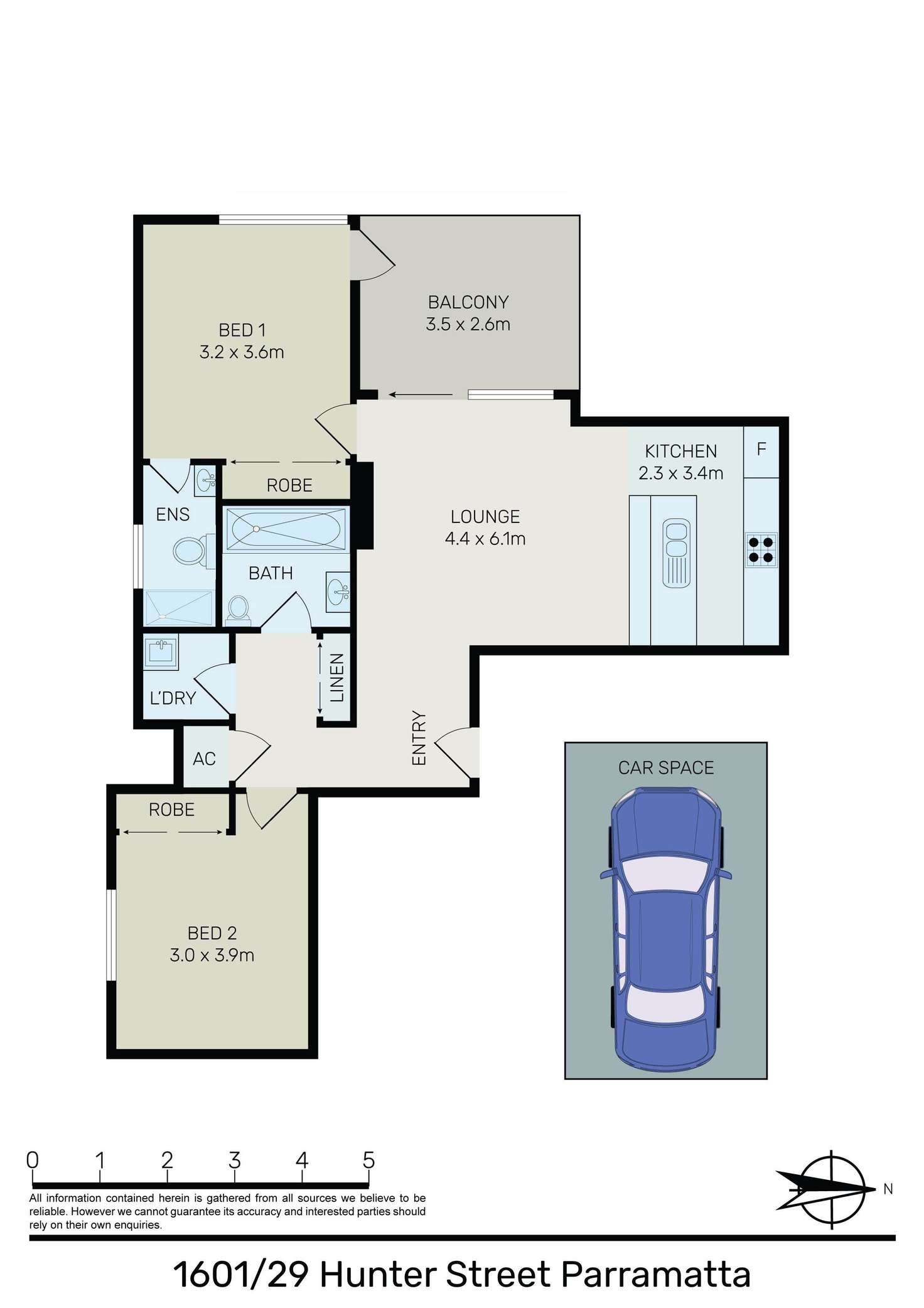 Floorplan of Homely apartment listing, 1601/29 Hunter Street, Parramatta NSW 2150