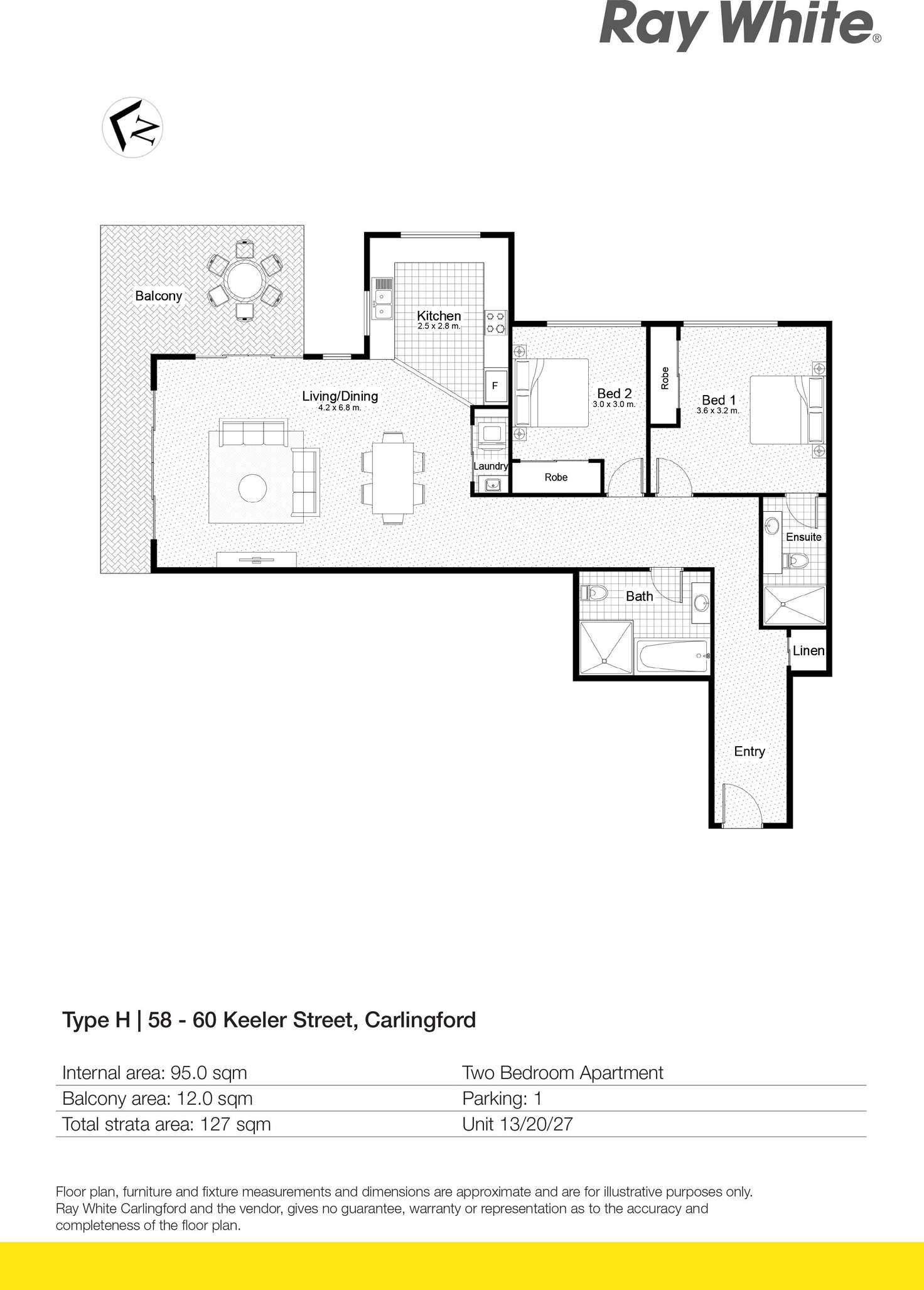 Floorplan of Homely apartment listing, 27/58-60 Keeler Street, Carlingford NSW 2118