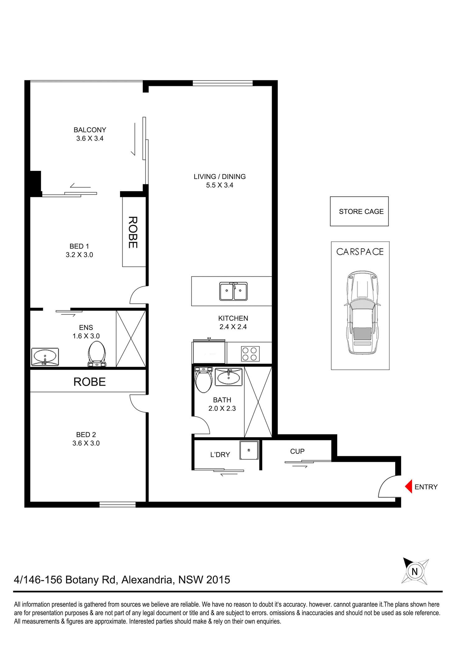 Floorplan of Homely apartment listing, 4/156 Botany Road, Alexandria NSW 2015