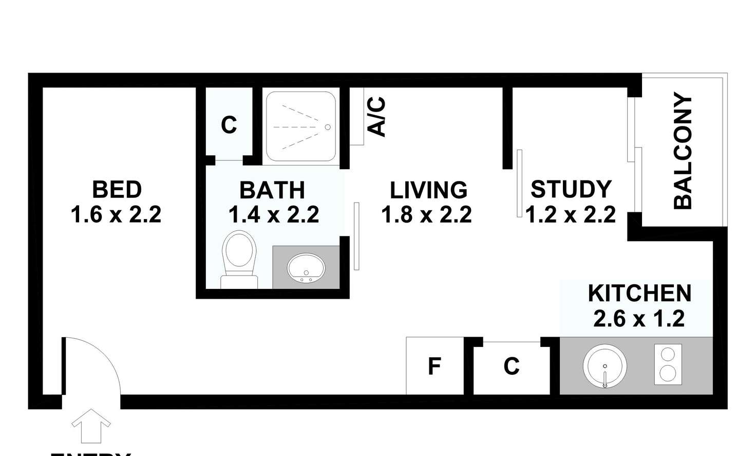 Floorplan of Homely apartment listing, 512/188 Peel Street, North Melbourne VIC 3051