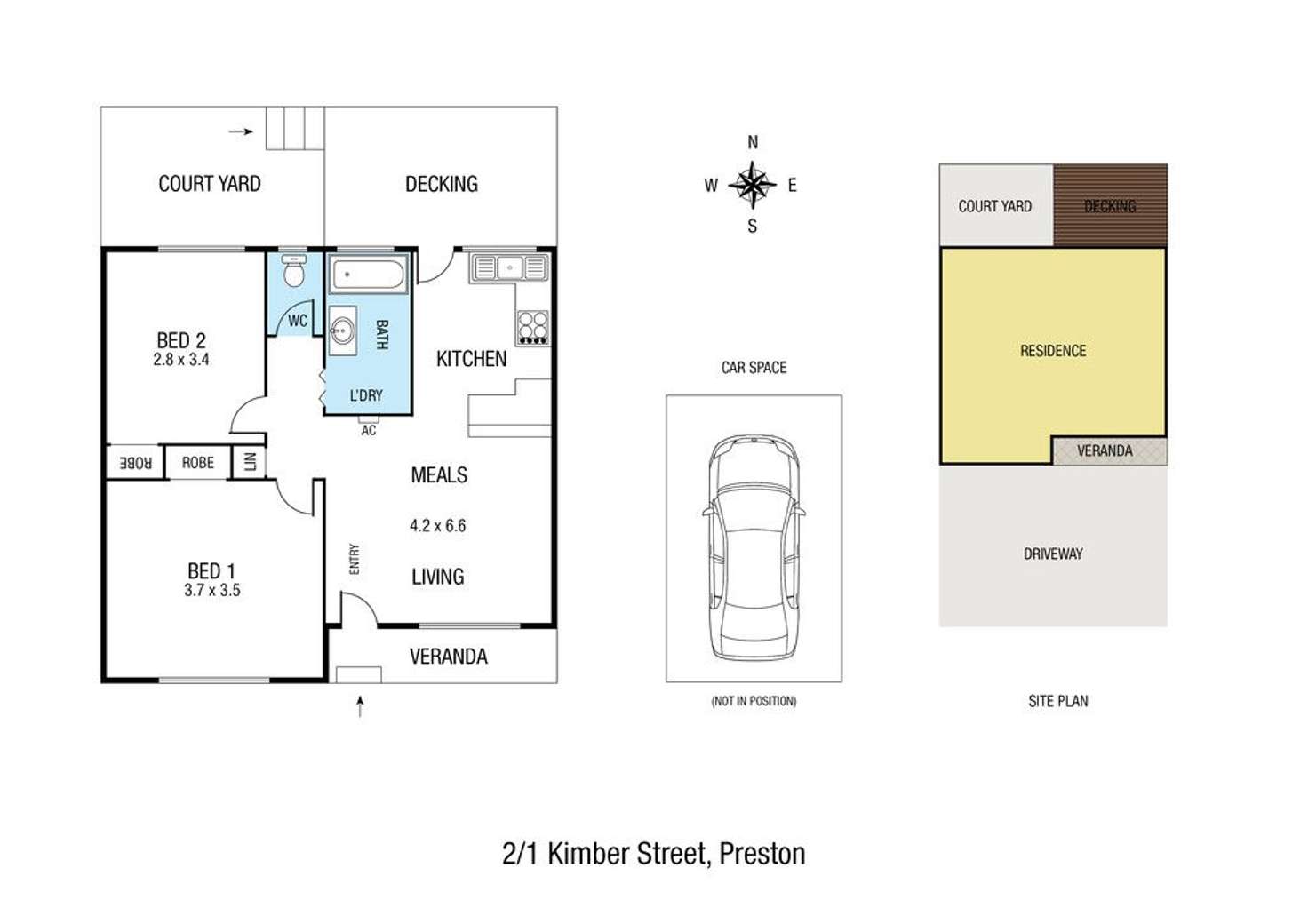 Floorplan of Homely unit listing, 2/1 Kimber Street, Preston VIC 3072